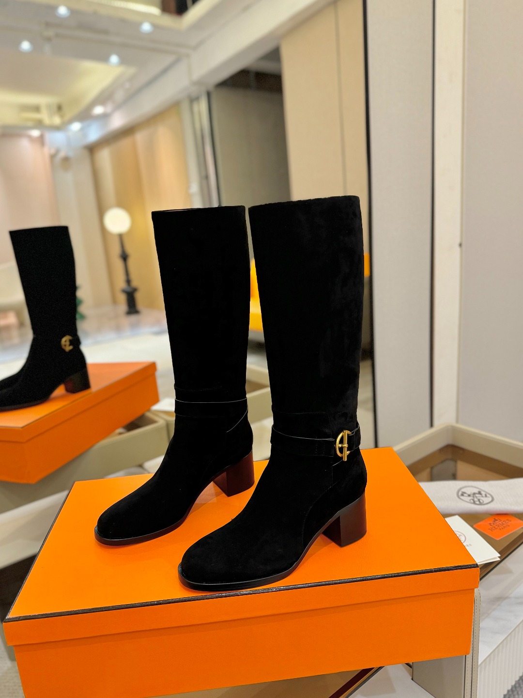 Hermes 🐴 高级 辣妹 爱马仕 justine 小牛皮 圆头套筒 骑士筒靴顶级牛品匠心好货!!经典