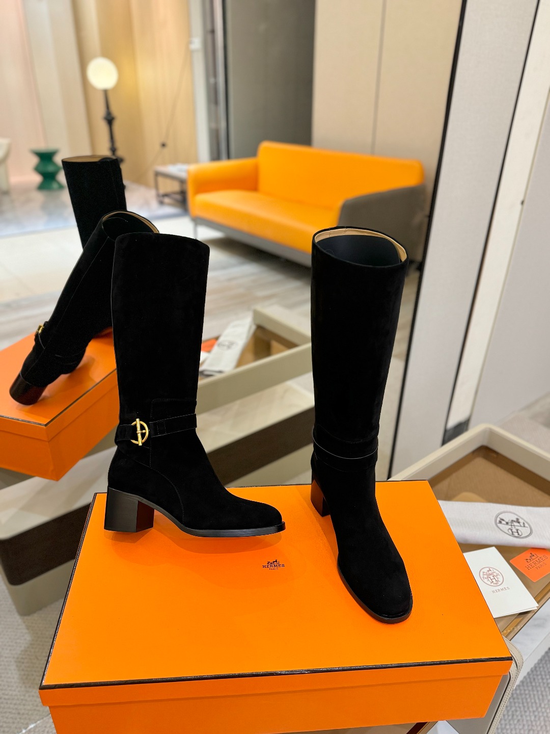 Hermes 🐴 高级 辣妹 爱马仕 justine 小牛皮 圆头套筒 骑士筒靴顶级牛品匠心好货!!经典