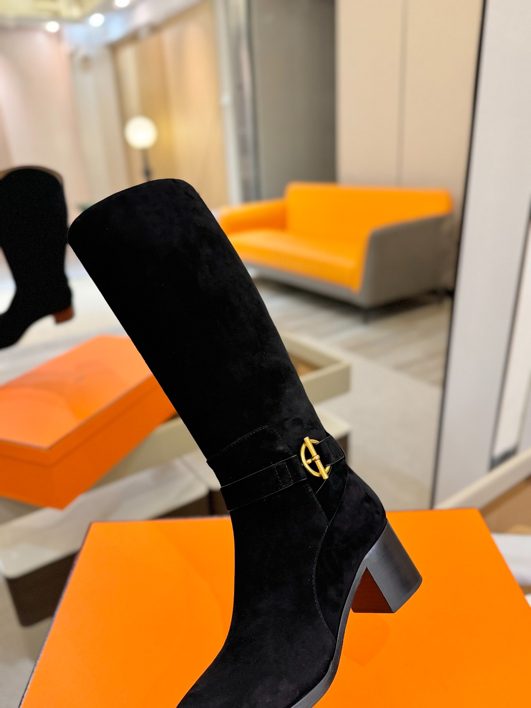 Hermes 🐴 高级 辣妹 爱马仕 justine 小牛皮 圆头套筒 骑士筒靴顶级牛品匠心好货!!经典