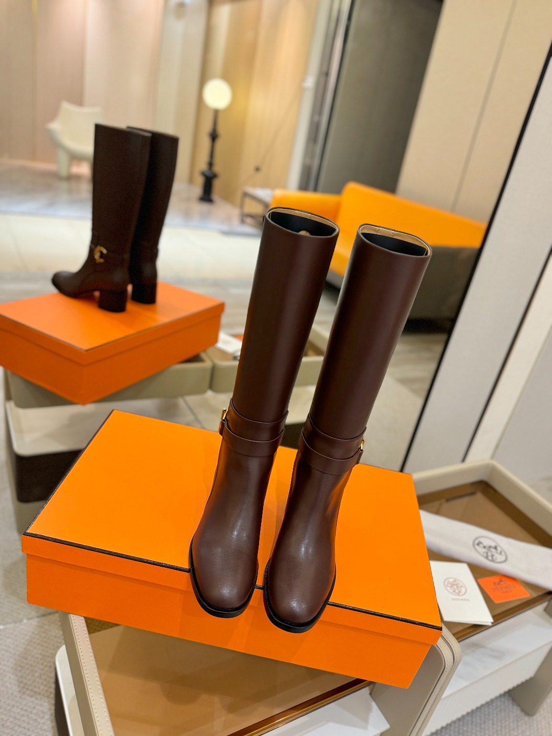 Hermes 🐴 高级 辣妹 爱马仕 justine 小牛皮 圆头套筒 骑士筒靴顶级牛品匠心好货!!经典