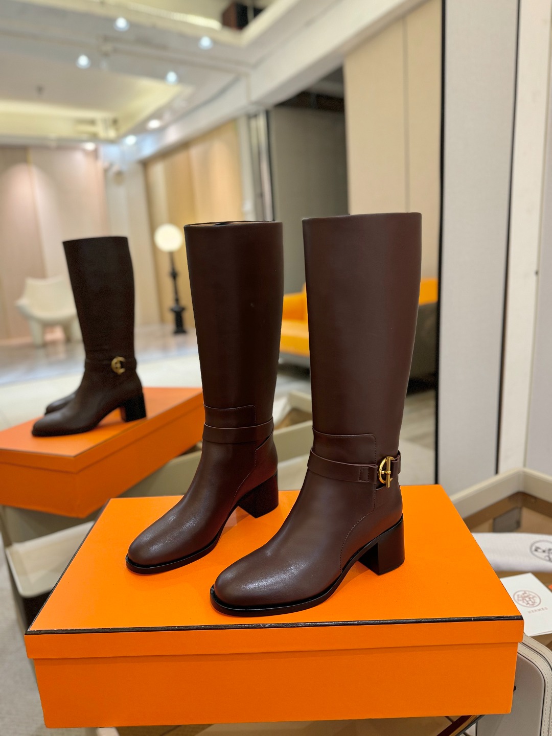 Hermes 🐴 高级 辣妹 爱马仕 justine 小牛皮 圆头套筒 骑士筒靴顶级牛品匠心好货!!经典