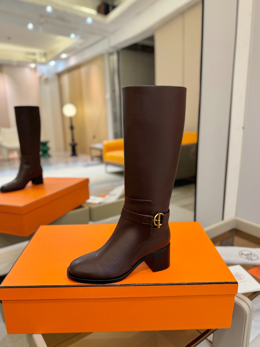 Hermes 🐴 高级 辣妹 爱马仕 justine 小牛皮 圆头套筒 骑士筒靴顶级牛品匠心好货!!经典