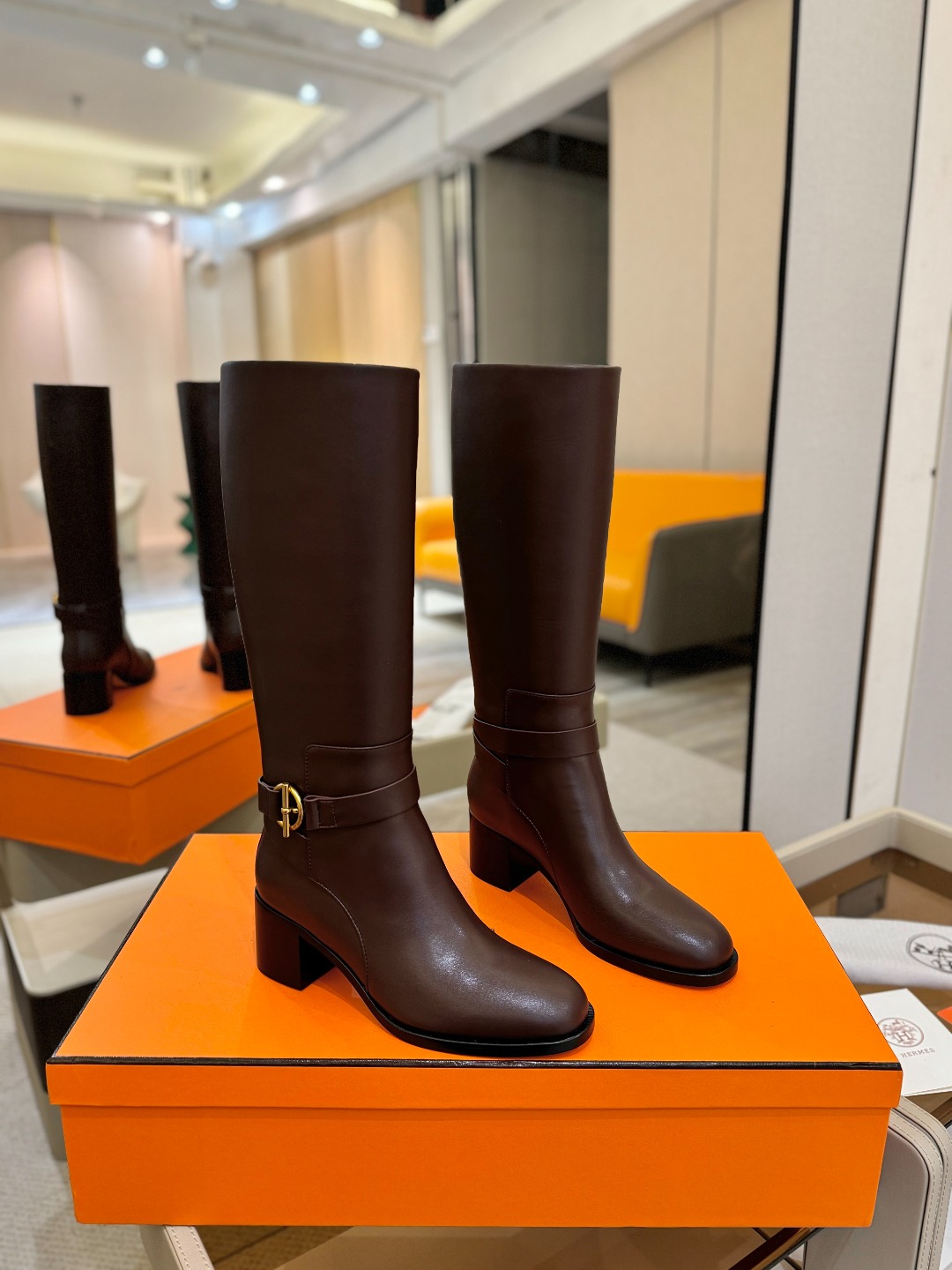 Hermes 🐴 高级 辣妹 爱马仕 justine 小牛皮 圆头套筒 骑士筒靴顶级牛品匠心好货!!经典