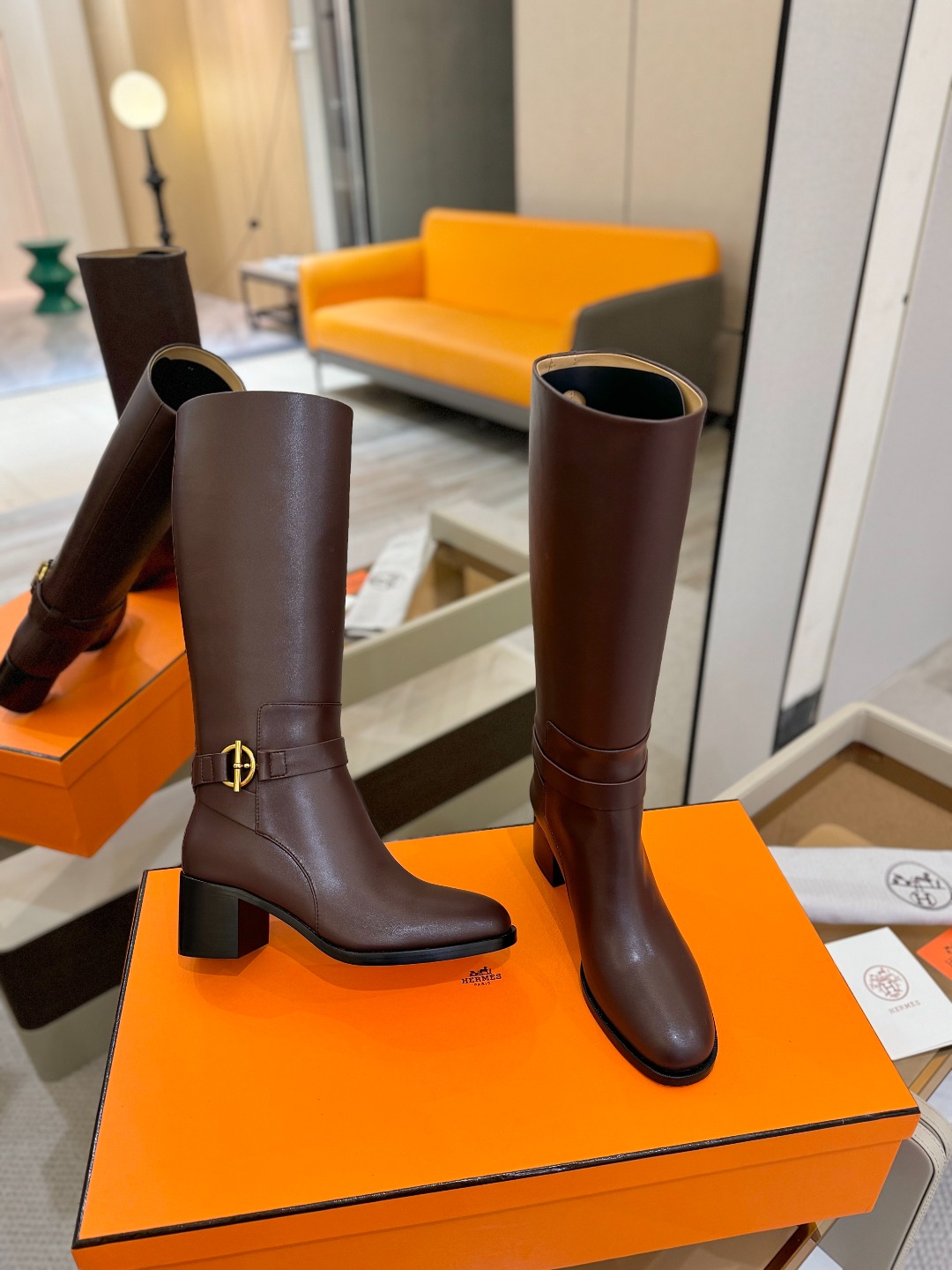 Hermes 🐴 高级 辣妹 爱马仕 justine 小牛皮 圆头套筒 骑士筒靴顶级牛品匠心好货!!经典