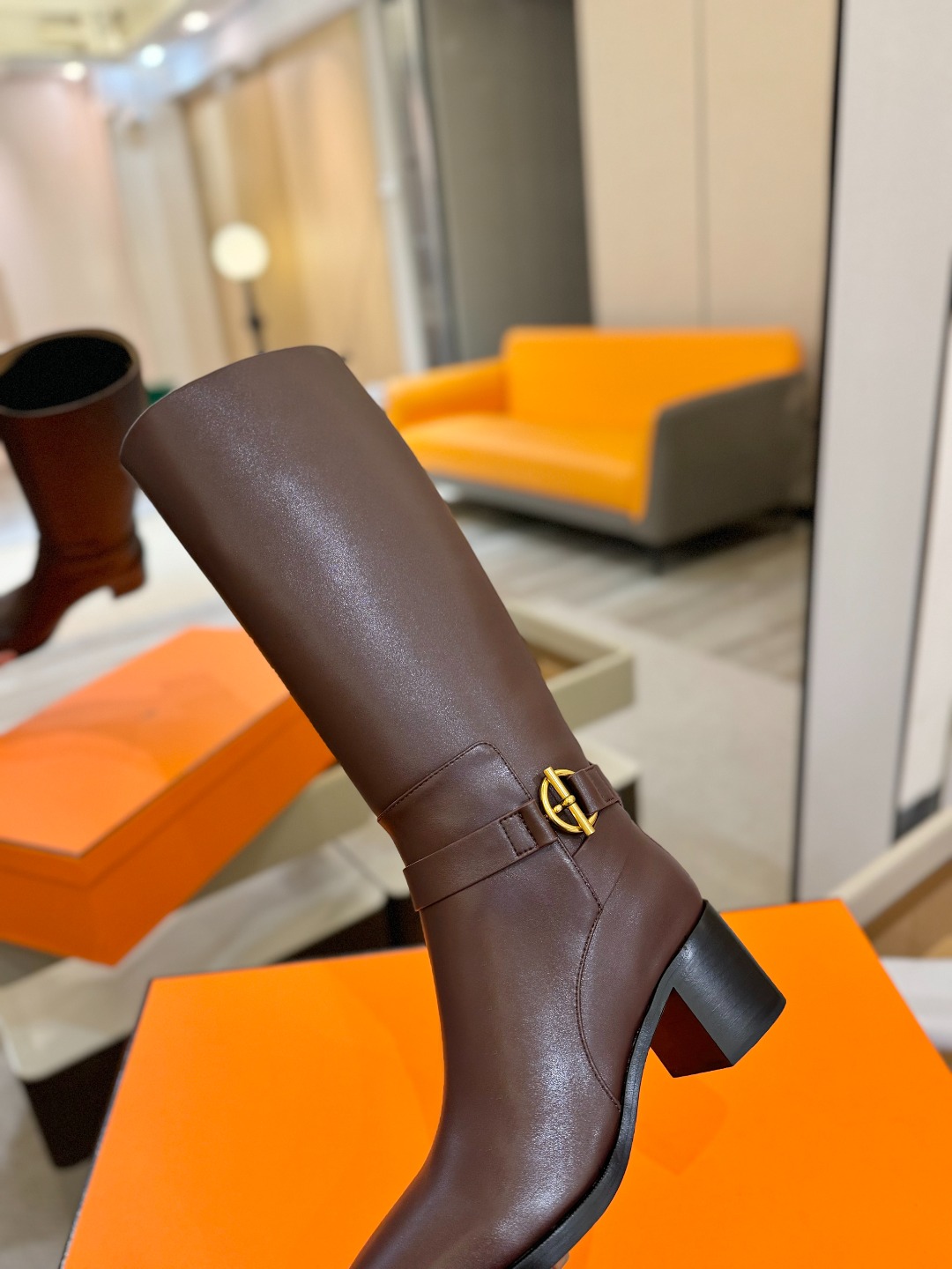 Hermes 🐴 高级 辣妹 爱马仕 justine 小牛皮 圆头套筒 骑士筒靴顶级牛品匠心好货!!经典