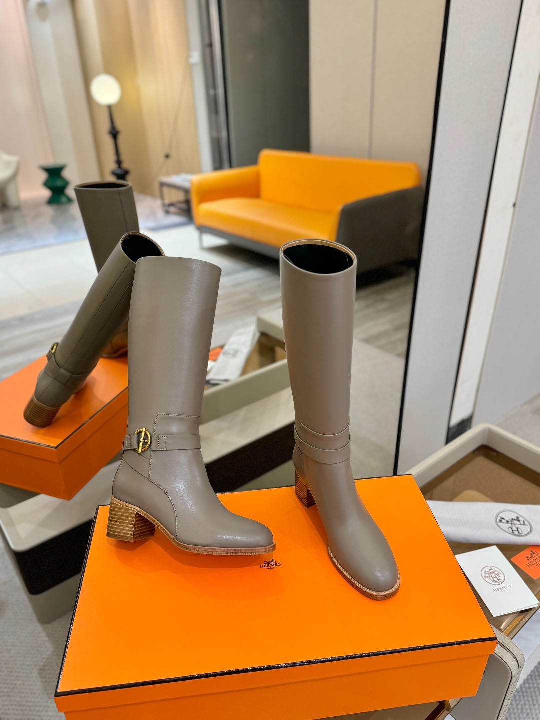 Hermes 🐴 高级 辣妹 爱马仕 justine 小牛皮 圆头套筒 骑士筒靴顶级牛品匠心好货!!经典