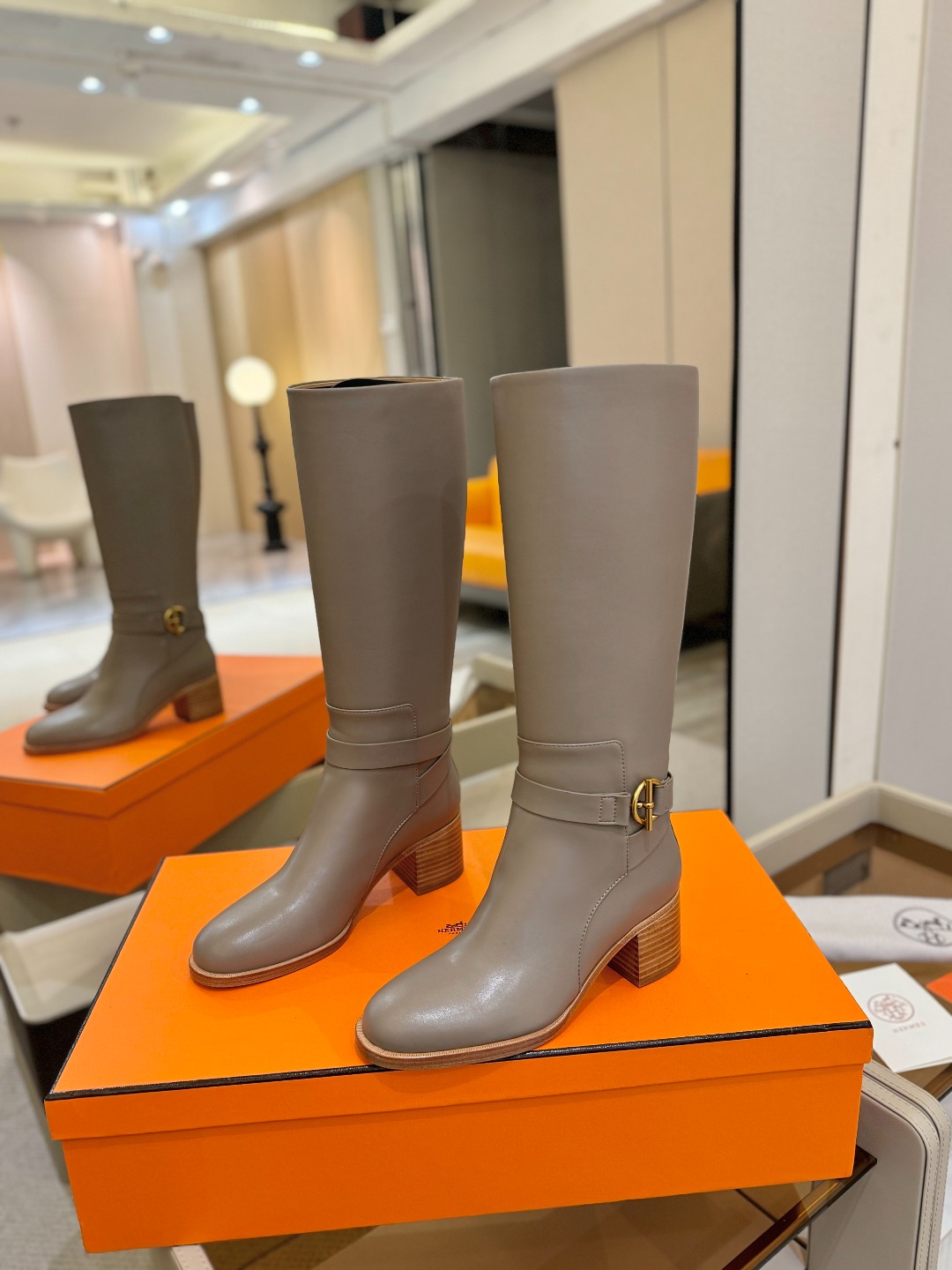 Hermes 🐴 高级 辣妹 爱马仕 justine 小牛皮 圆头套筒 骑士筒靴顶级牛品匠心好货!!经典