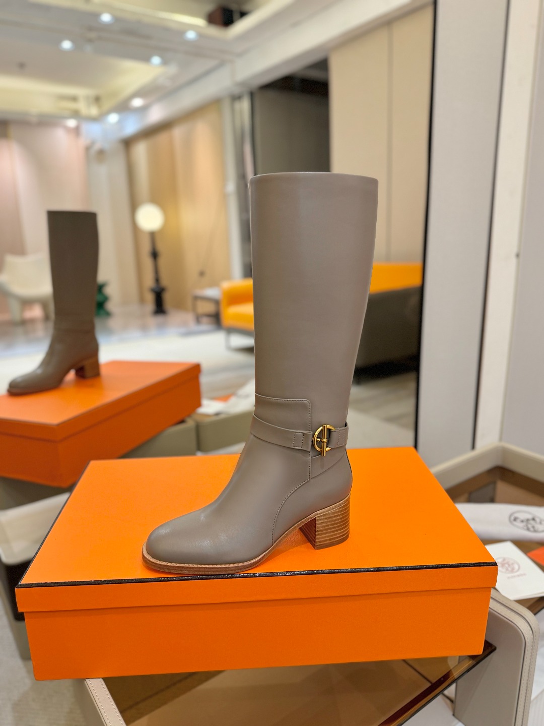 Hermes 🐴 高级 辣妹 爱马仕 justine 小牛皮 圆头套筒 骑士筒靴顶级牛品匠心好货!!经典