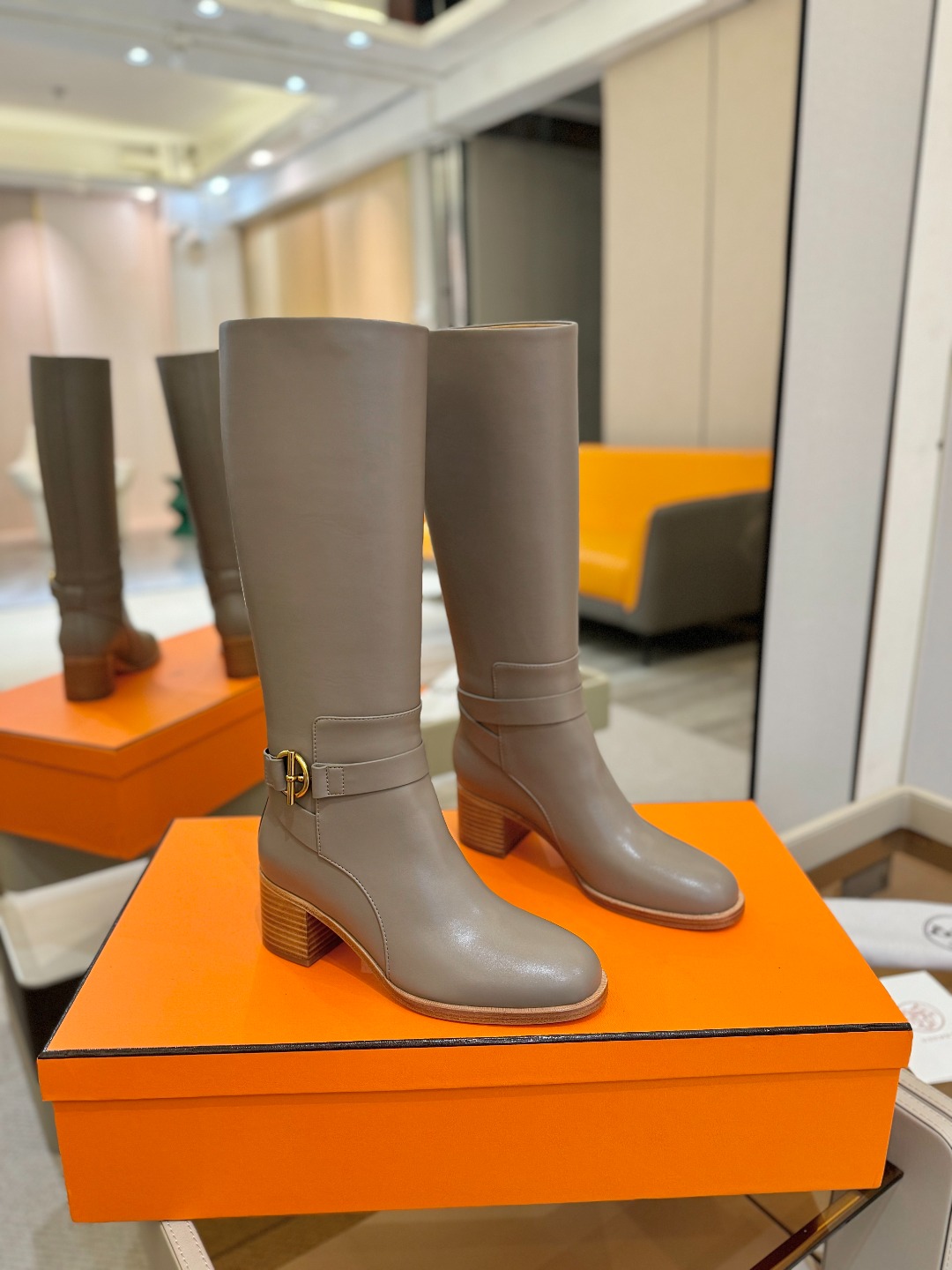 Hermes 🐴 高级 辣妹 爱马仕 justine 小牛皮 圆头套筒 骑士筒靴顶级牛品匠心好货!!经典