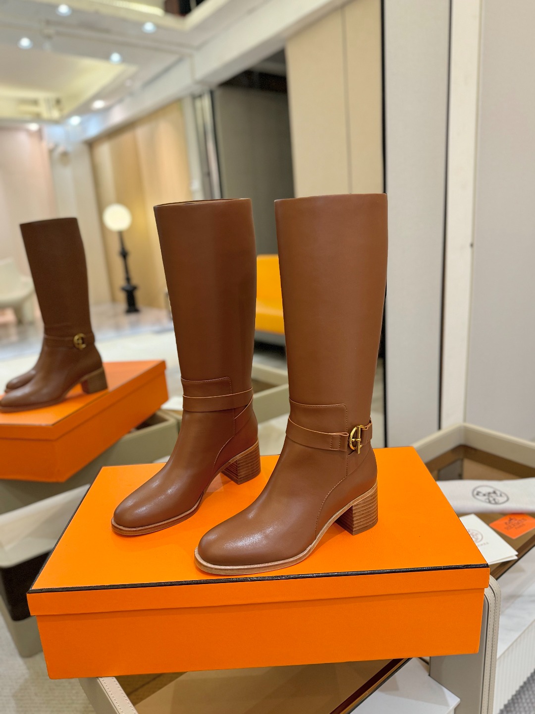 Hermes 🐴 高级 辣妹 爱马仕 justine 小牛皮 圆头套筒 骑士筒靴顶级牛品匠心好货!!经典