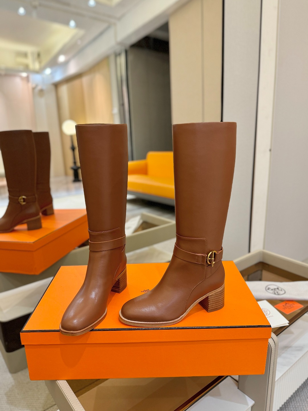 Hermes 🐴 高级 辣妹 爱马仕 justine 小牛皮 圆头套筒 骑士筒靴顶级牛品匠心好货!!经典