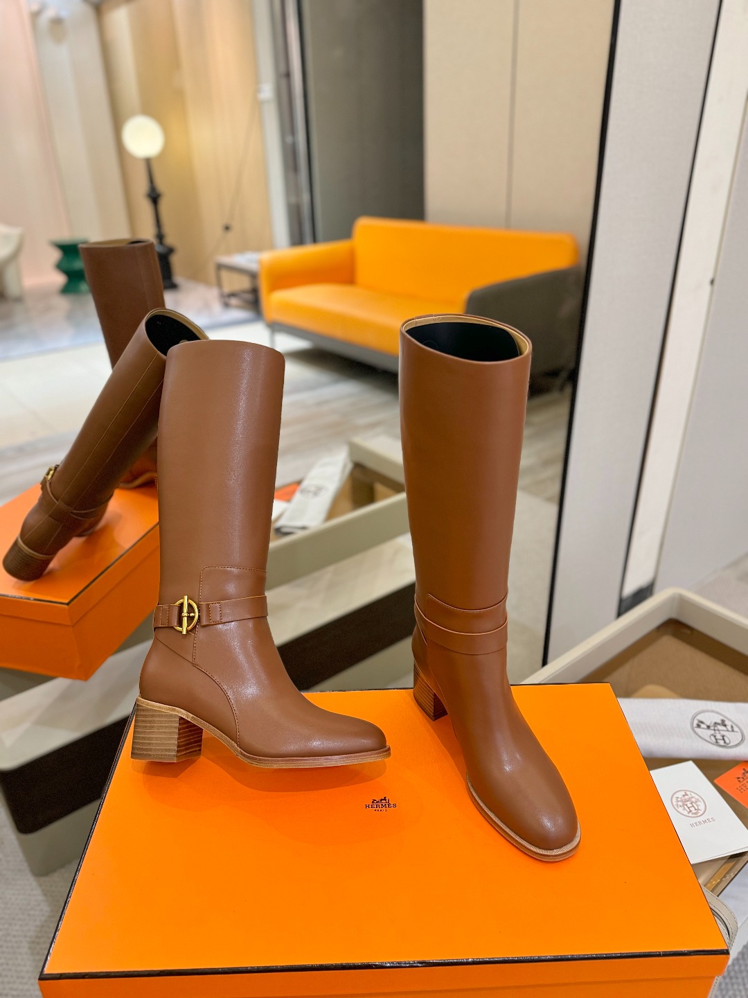 Hermes 🐴 高级 辣妹 爱马仕 justine 小牛皮 圆头套筒 骑士筒靴顶级牛品匠心好货!!经典