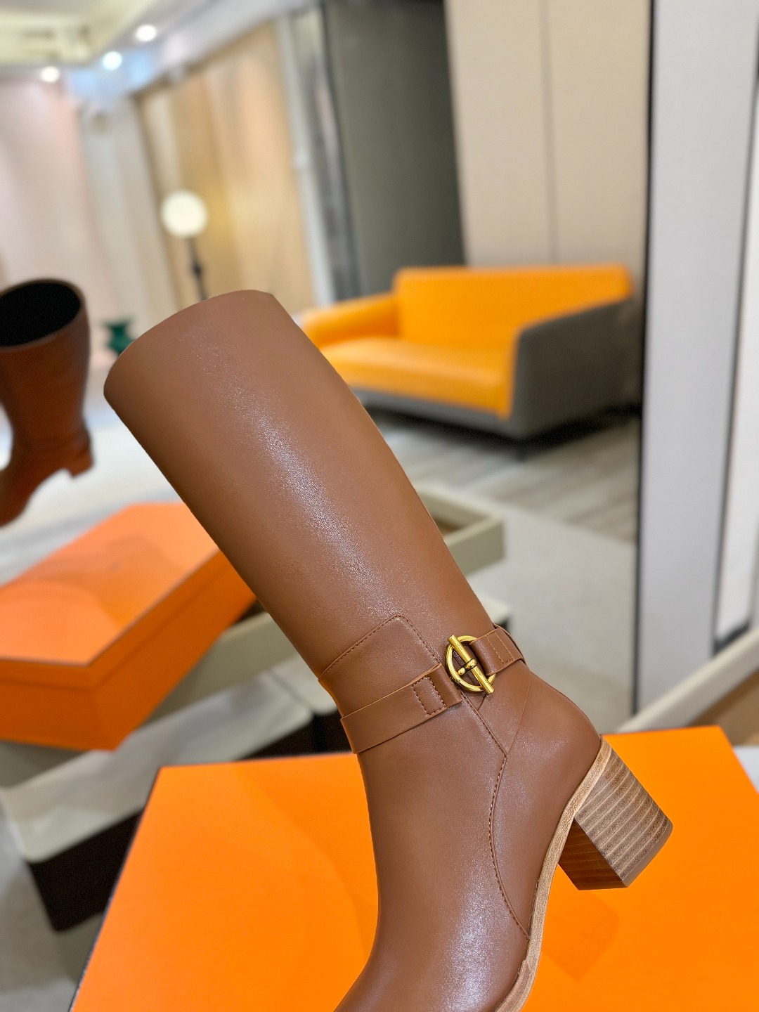 Hermes 🐴 高级 辣妹 爱马仕 justine 小牛皮 圆头套筒 骑士筒靴顶级牛品匠心好货!!经典