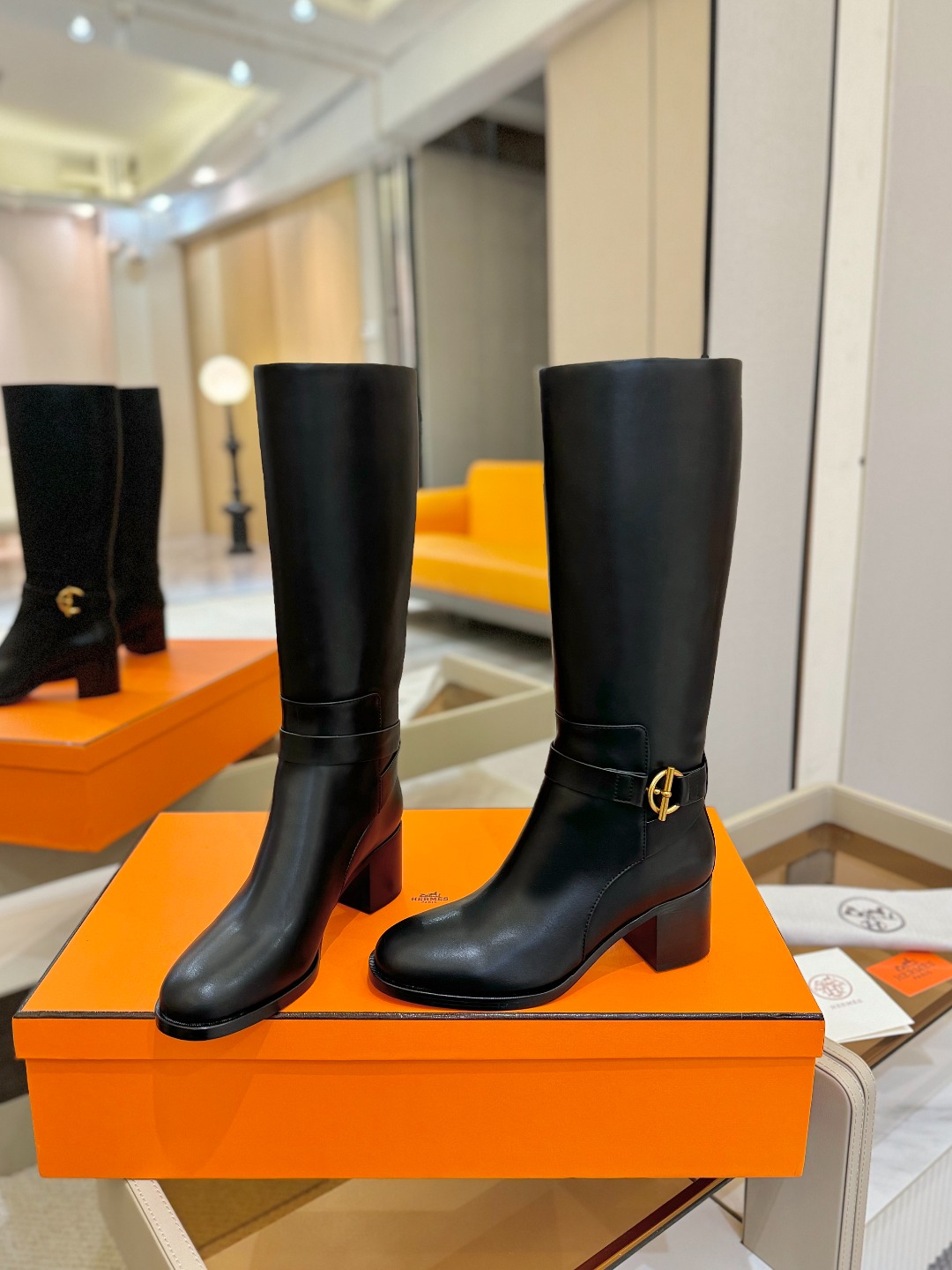 Hermes 🐴 高级 辣妹 爱马仕 justine 小牛皮 圆头套筒 骑士筒靴顶级牛品匠心好货!!经典
