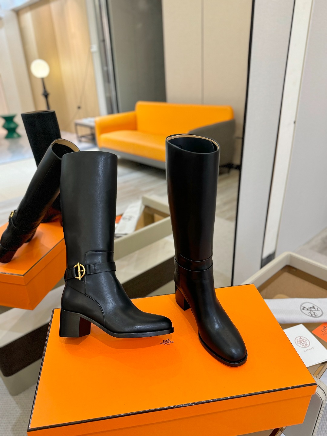 Hermes 🐴 高级 辣妹 爱马仕 justine 小牛皮 圆头套筒 骑士筒靴顶级牛品匠心好货!!经典
