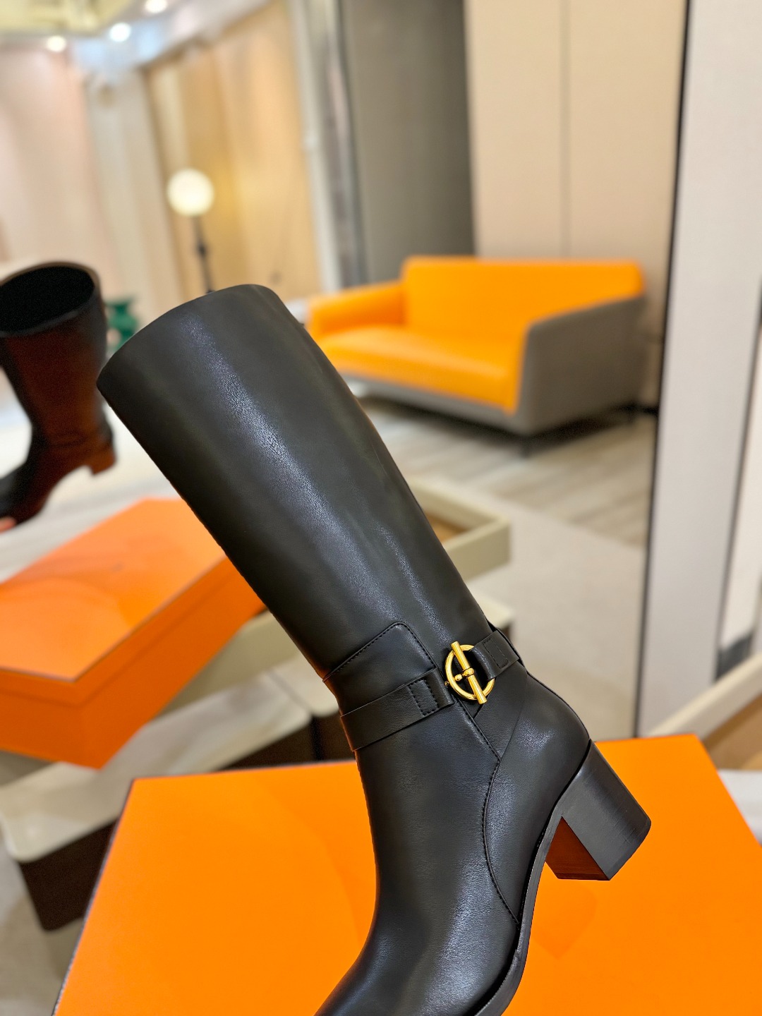 Hermes 🐴 高级 辣妹 爱马仕 justine 小牛皮 圆头套筒 骑士筒靴顶级牛品匠心好货!!经典