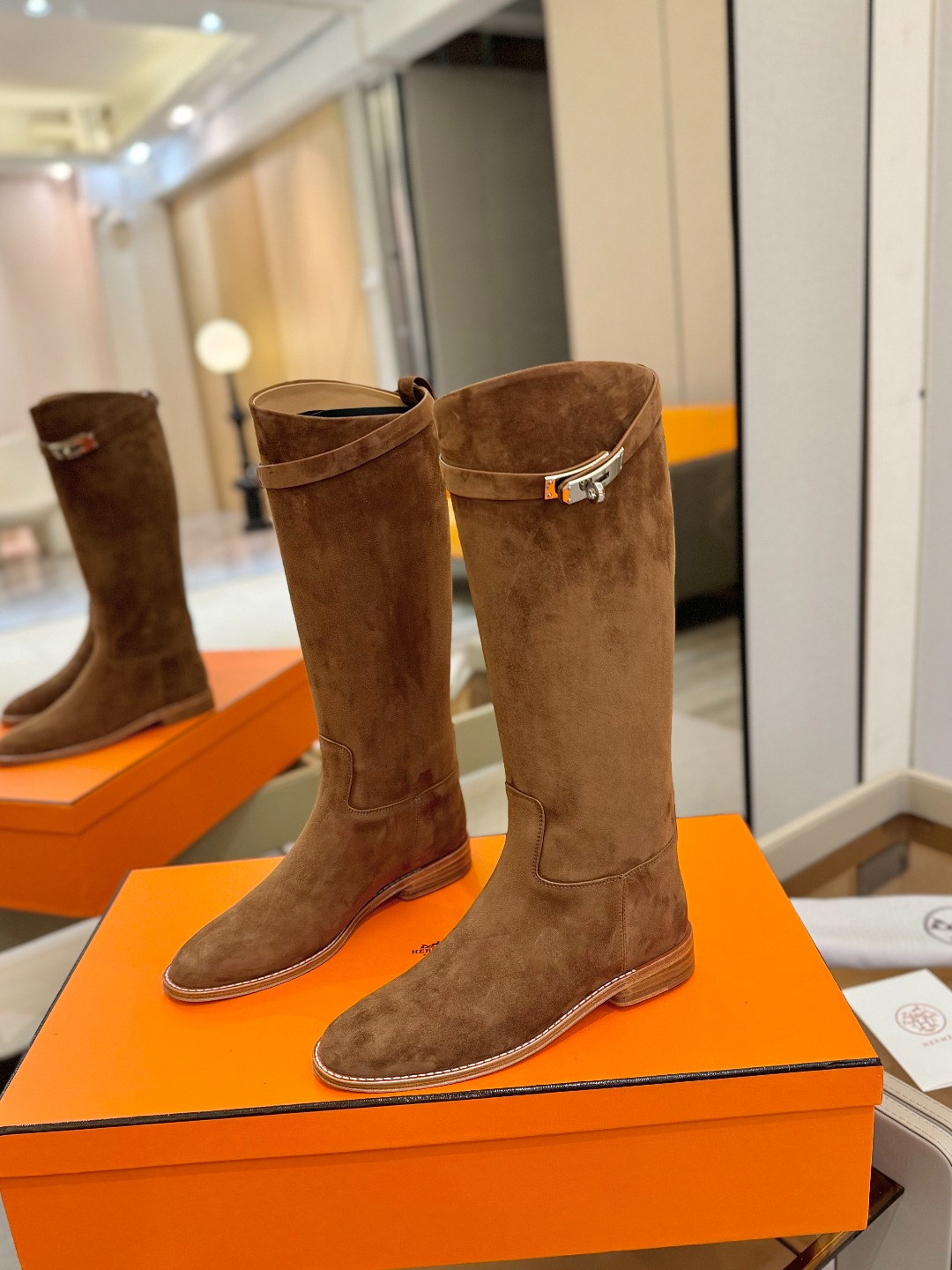 Hermes 🐴 高级 辣妹 爱马仕 justine 小牛皮 圆头套筒 骑士筒靴顶级牛品匠心好货!!经典