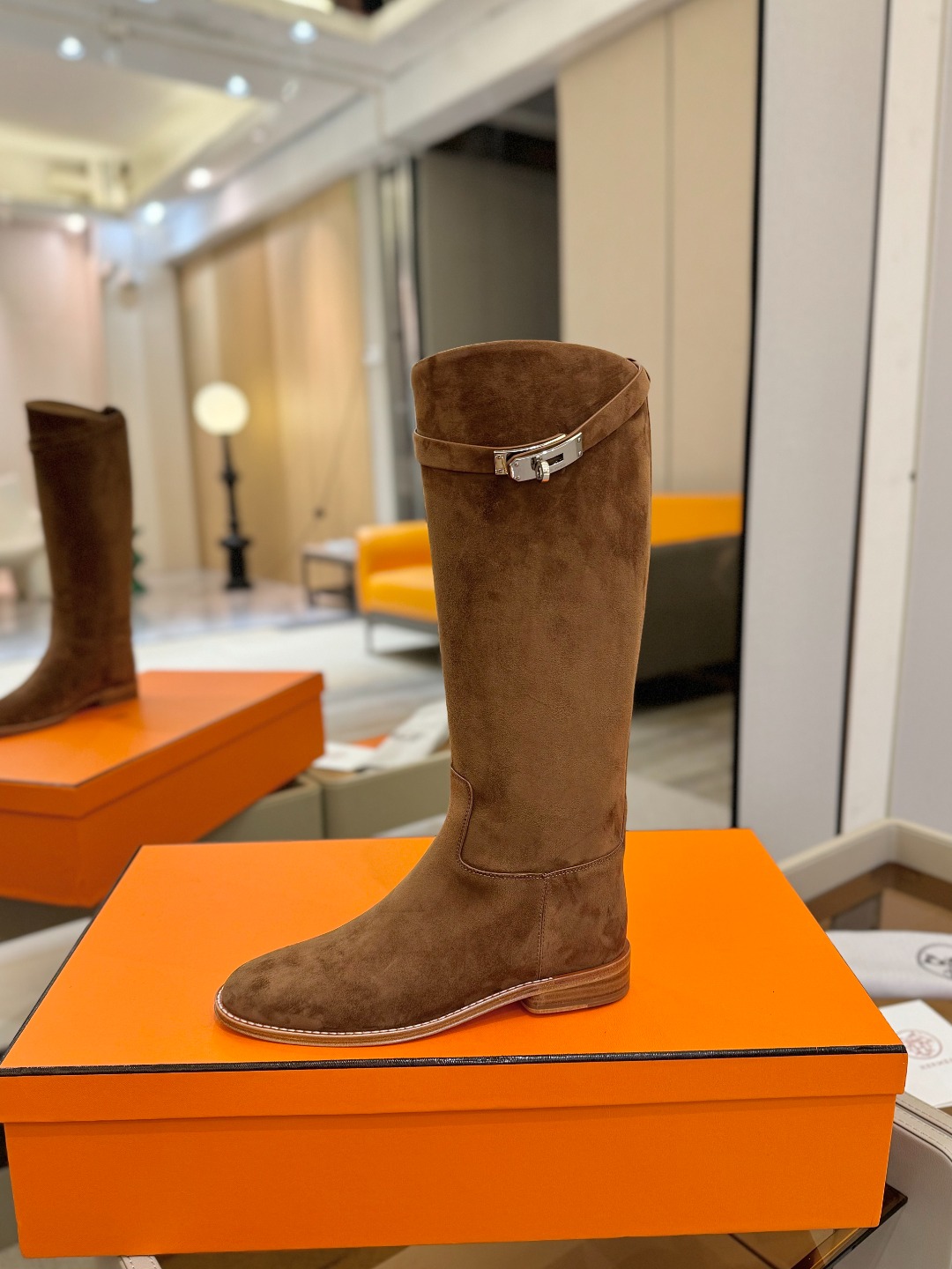 Hermes 🐴 高级 辣妹 爱马仕 justine 小牛皮 圆头套筒 骑士筒靴顶级牛品匠心好货!!经典