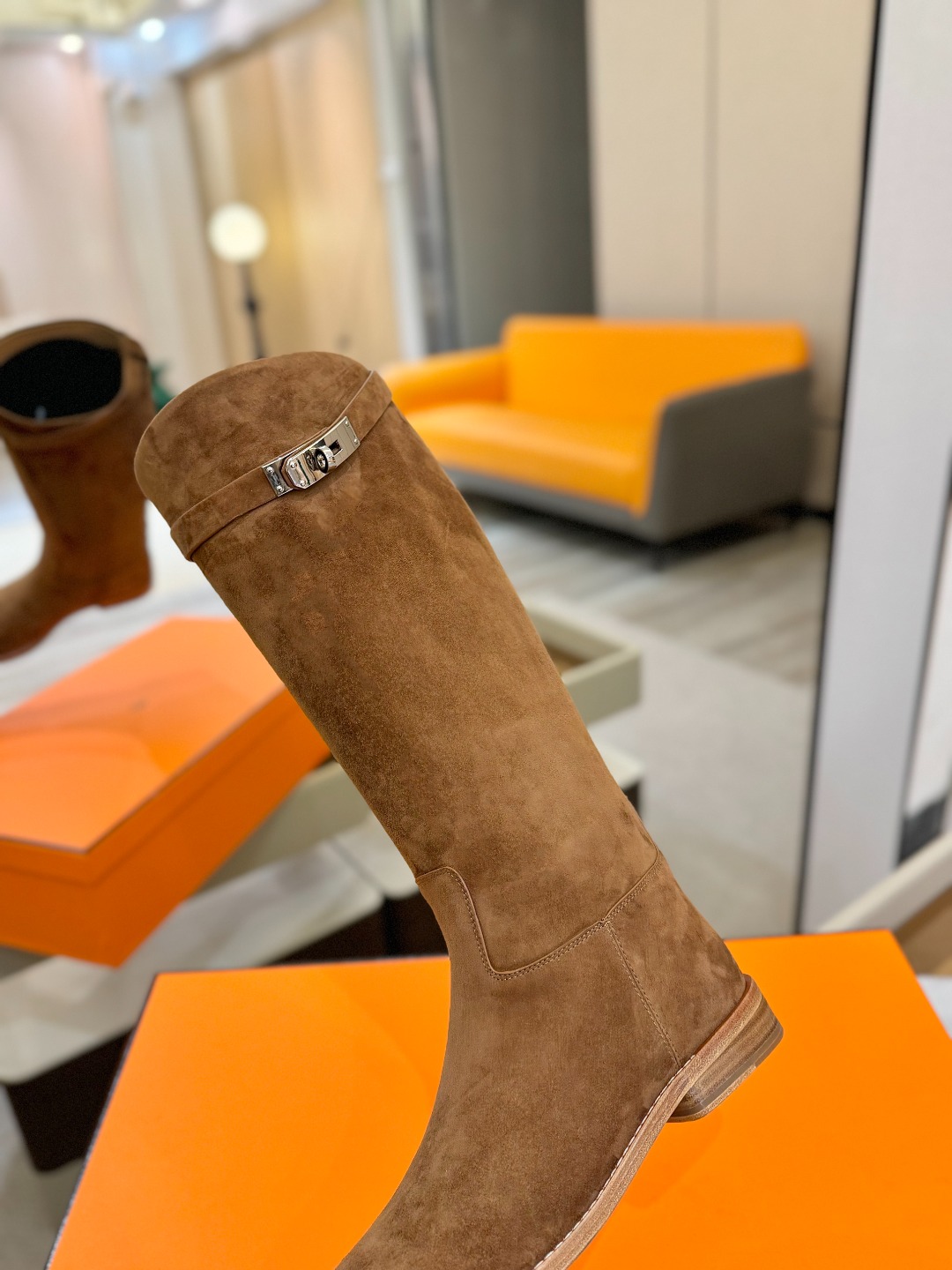 Hermes 🐴 高级 辣妹 爱马仕 justine 小牛皮 圆头套筒 骑士筒靴顶级牛品匠心好货!!经典