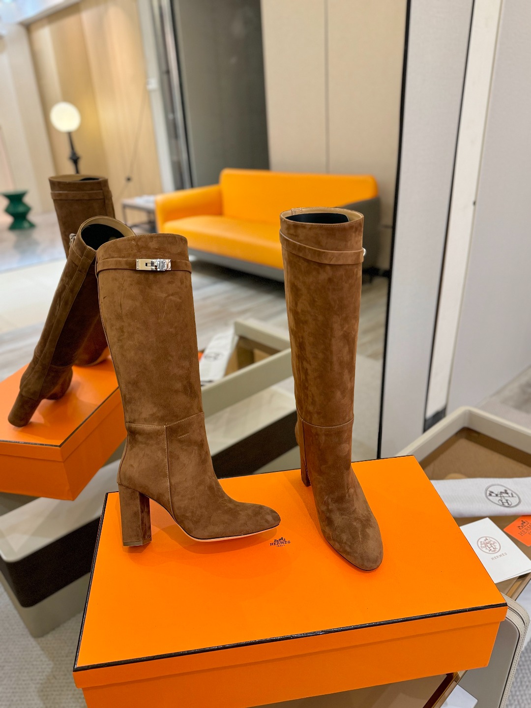Hermes 🐴 高级 辣妹 爱马仕 justine 小牛皮 圆头套筒 骑士筒靴顶级牛品匠心好货!!经典