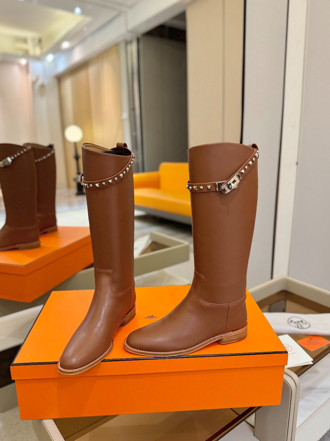 Hermes 🐴 高级 辣妹 爱马仕 justine 小牛皮 圆头套筒 骑士筒靴顶级牛品匠心好货!!经典