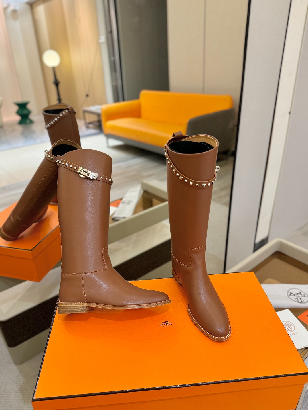 Hermes 🐴 高级 辣妹 爱马仕 justine 小牛皮 圆头套筒 骑士筒靴顶级牛品匠心好货!!经典