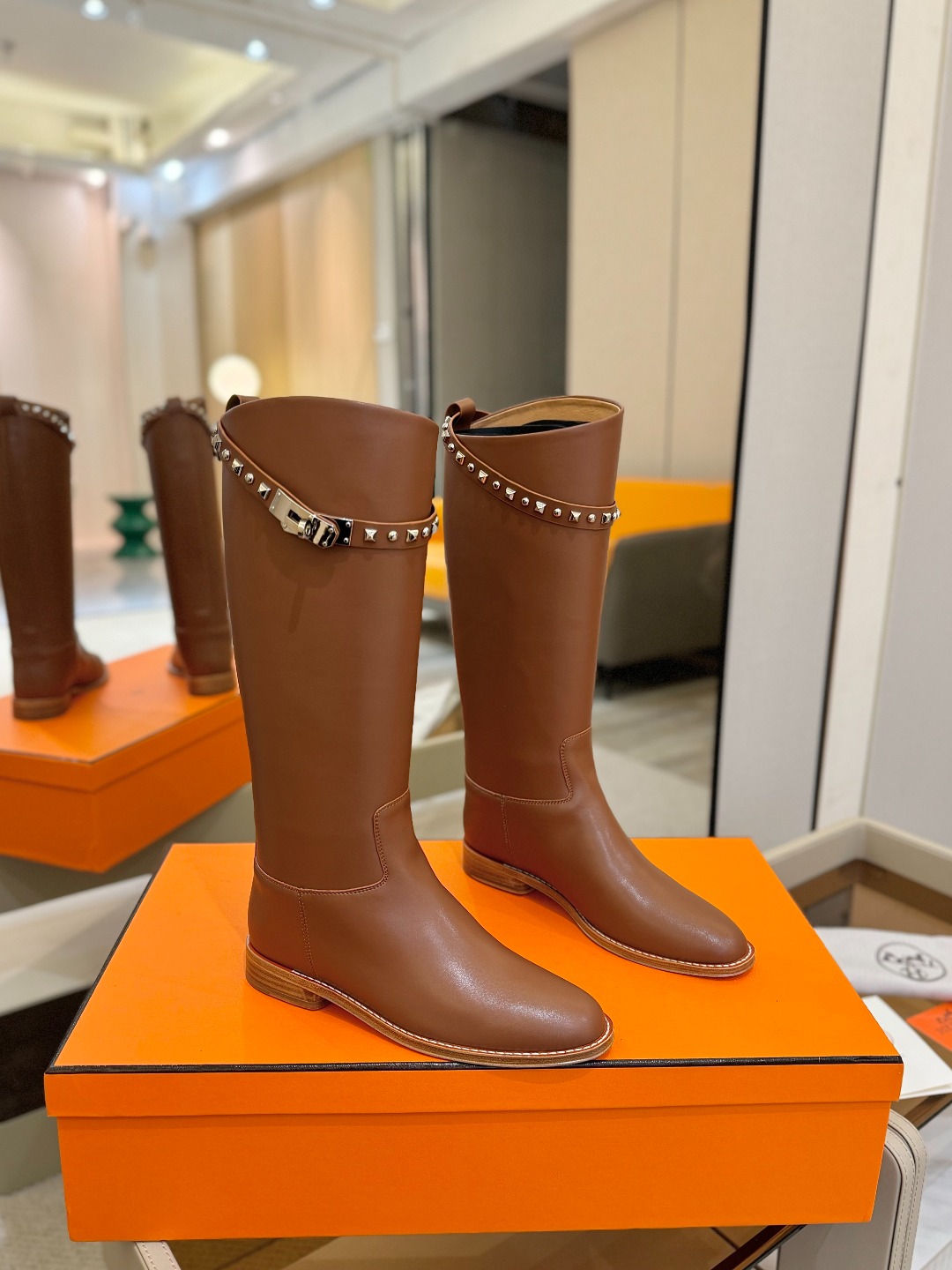 Hermes 🐴 高级 辣妹 爱马仕 justine 小牛皮 圆头套筒 骑士筒靴顶级牛品匠心好货!!经典