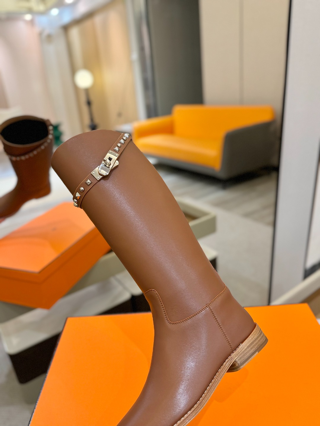 Hermes 🐴 高级 辣妹 爱马仕 justine 小牛皮 圆头套筒 骑士筒靴顶级牛品匠心好货!!经典