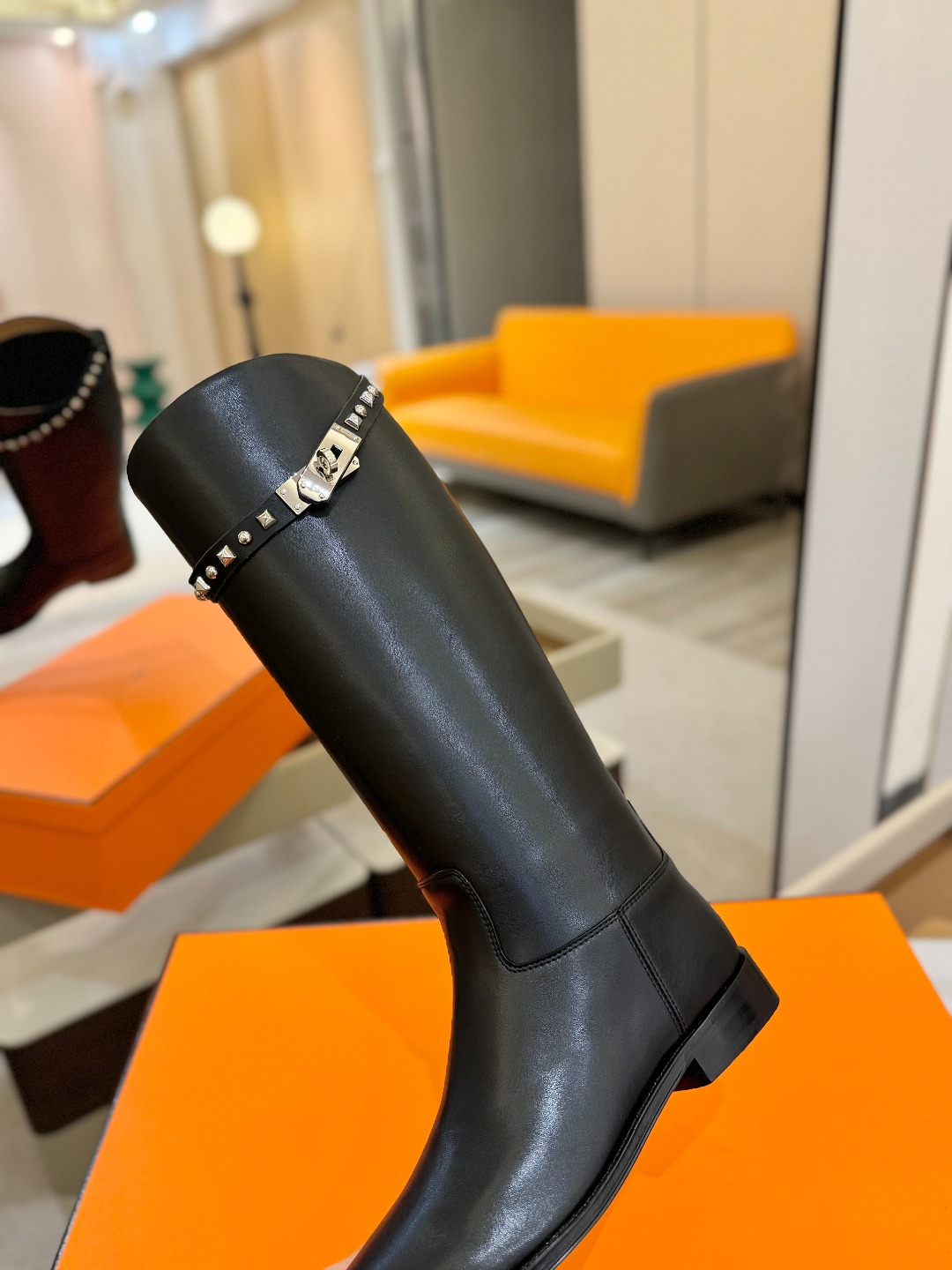 Hermes 🐴 高级 辣妹 爱马仕 justine 小牛皮 圆头套筒 骑士筒靴顶级牛品匠心好货!!经典