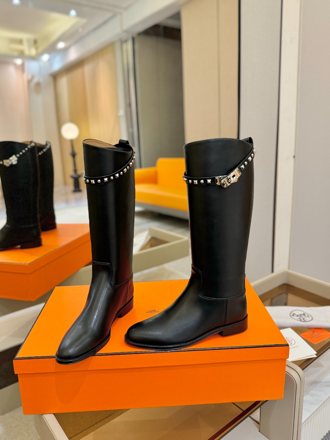 Hermes 🐴 高级 辣妹 爱马仕 justine 小牛皮 圆头套筒 骑士筒靴顶级牛品匠心好货!!经典