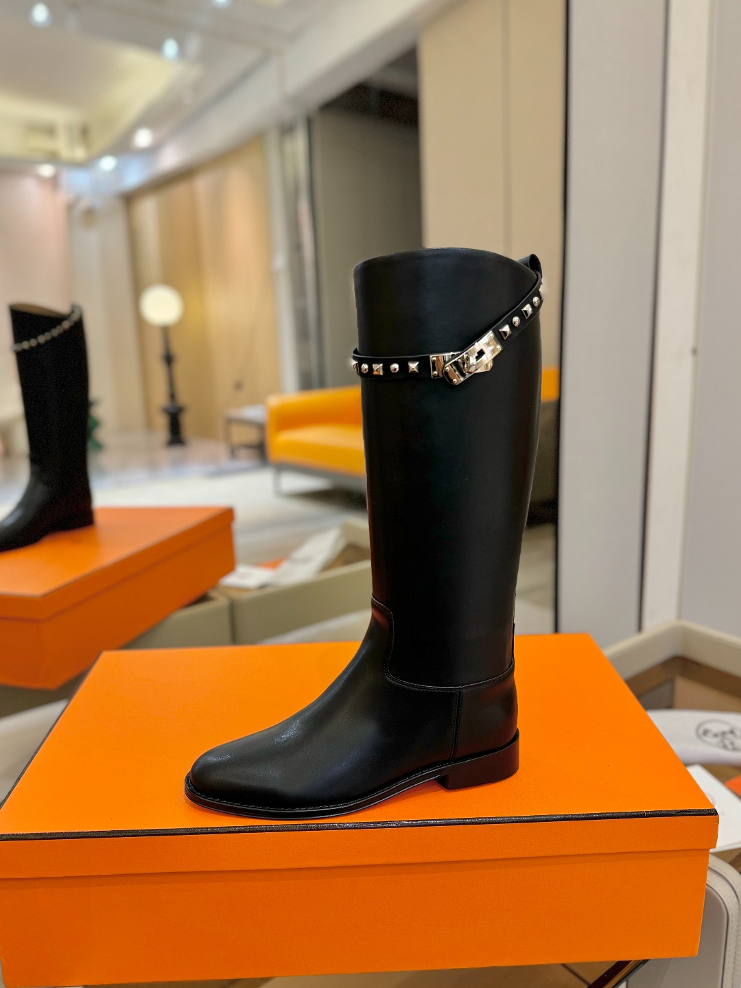 Hermes 🐴 高级 辣妹 爱马仕 justine 小牛皮 圆头套筒 骑士筒靴顶级牛品匠心好货!!经典
