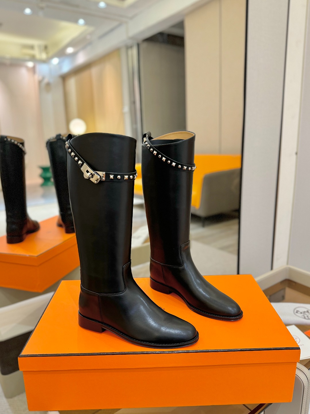 Hermes 🐴 高级 辣妹 爱马仕 justine 小牛皮 圆头套筒 骑士筒靴顶级牛品匠心好货!!经典