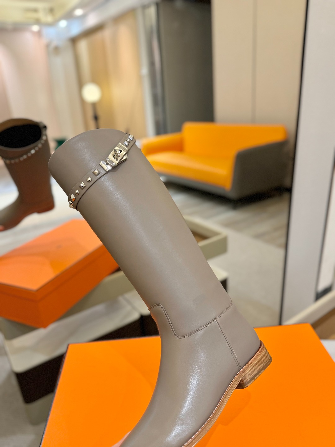 Hermes 🐴 高级 辣妹 爱马仕 justine 小牛皮 圆头套筒 骑士筒靴顶级牛品匠心好货!!经典