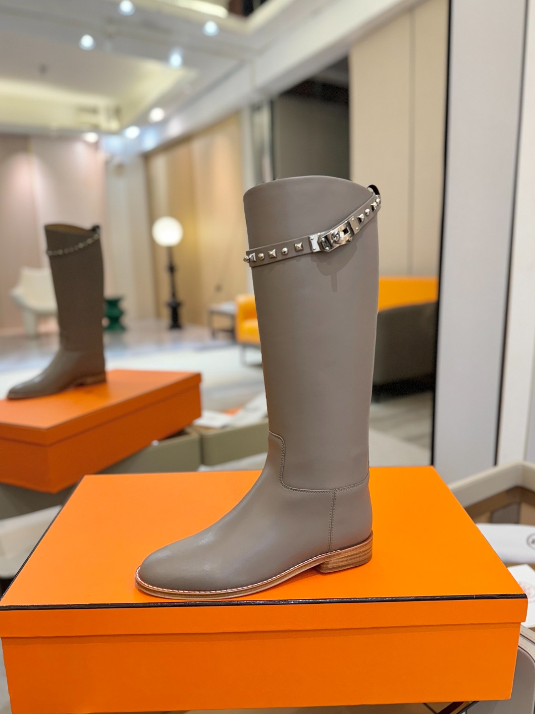 Hermes 🐴 高级 辣妹 爱马仕 justine 小牛皮 圆头套筒 骑士筒靴顶级牛品匠心好货!!经典