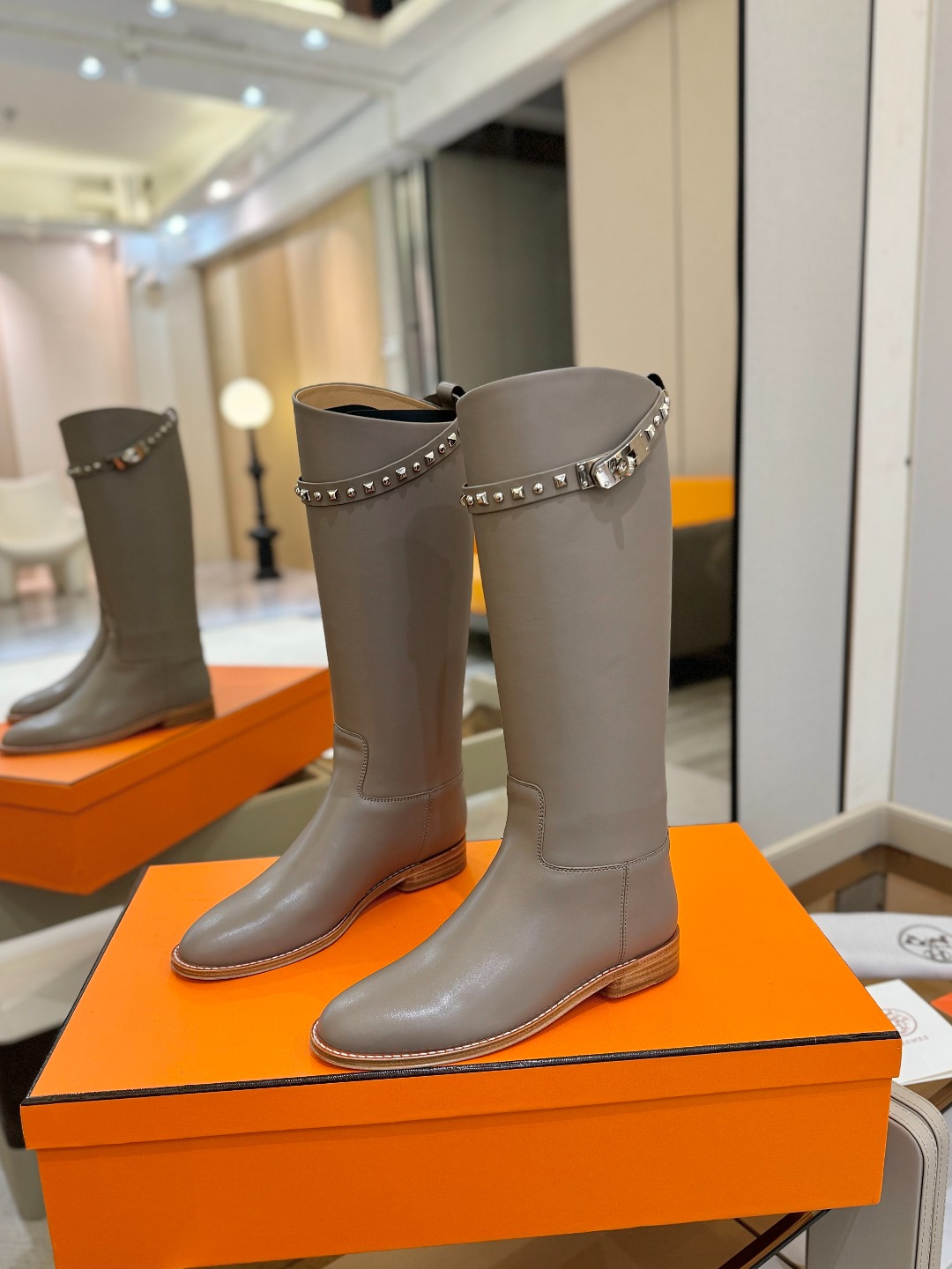 Hermes 🐴 高级 辣妹 爱马仕 justine 小牛皮 圆头套筒 骑士筒靴顶级牛品匠心好货!!经典