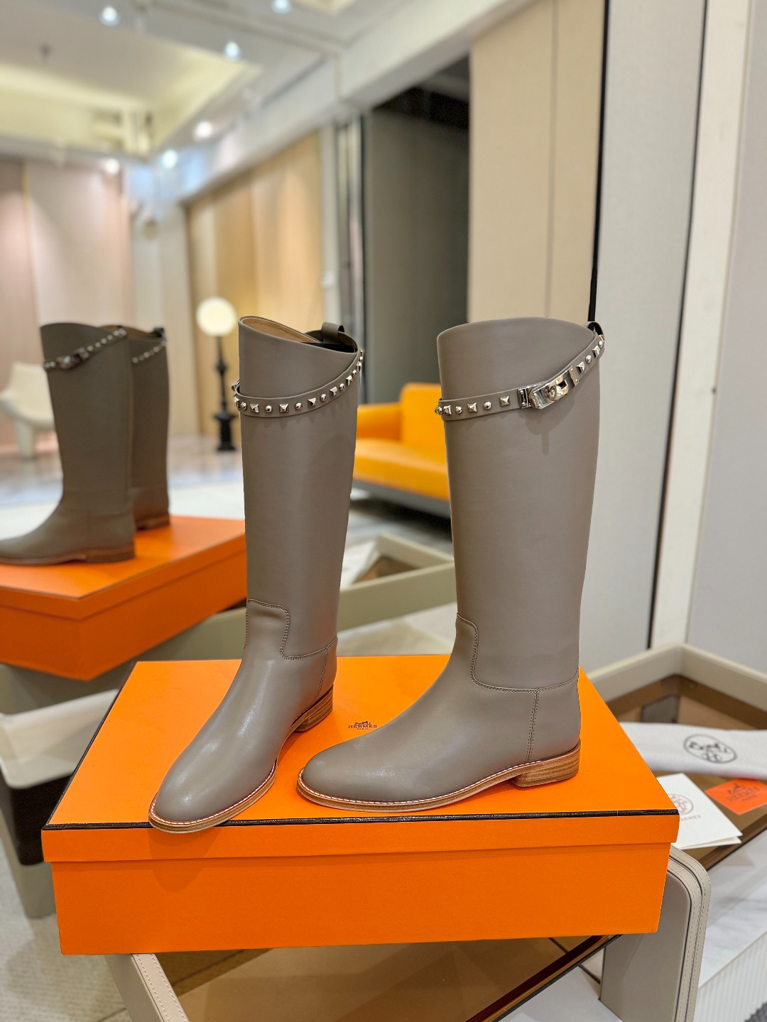 Hermes 🐴 高级 辣妹 爱马仕 justine 小牛皮 圆头套筒 骑士筒靴顶级牛品匠心好货!!经典