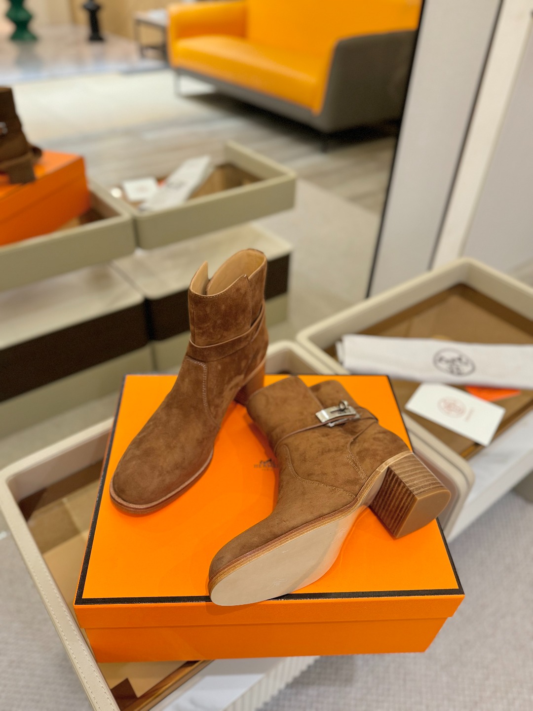 Hermes 🐴 高级 辣妹 爱马仕 justine 小牛皮 圆头套筒 骑士筒靴顶级牛品匠心好货!!经典