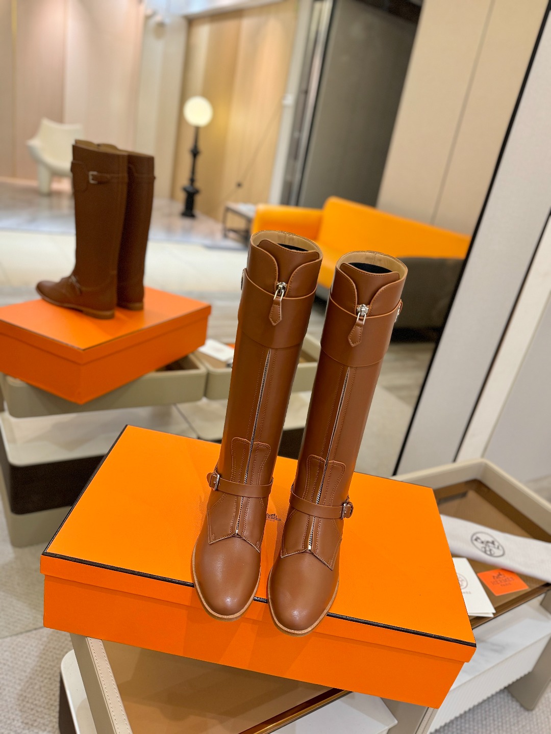 Hermes 🐴 高级 辣妹 爱马仕 justine 小牛皮 圆头套筒 骑士筒靴顶级牛品匠心好货!!经典
