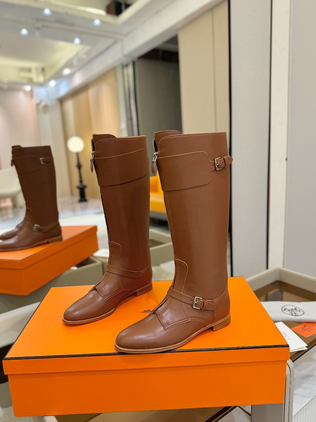 Hermes 🐴 高级 辣妹 爱马仕 justine 小牛皮 圆头套筒 骑士筒靴顶级牛品匠心好货!!经典
