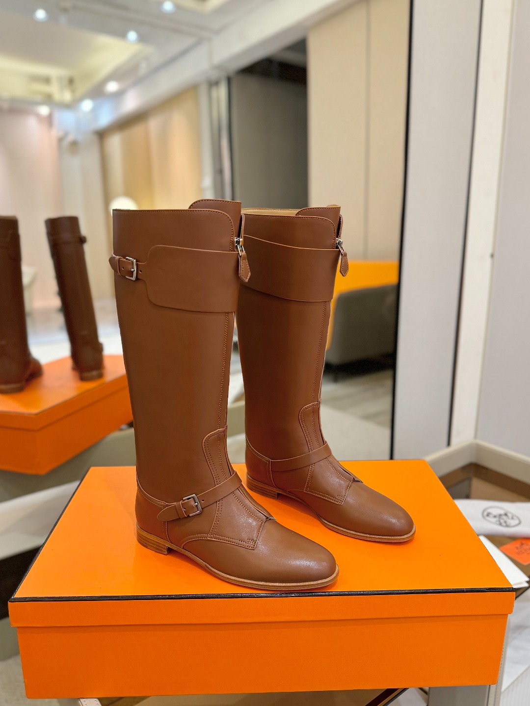 Hermes 🐴 高级 辣妹 爱马仕 justine 小牛皮 圆头套筒 骑士筒靴顶级牛品匠心好货!!经典