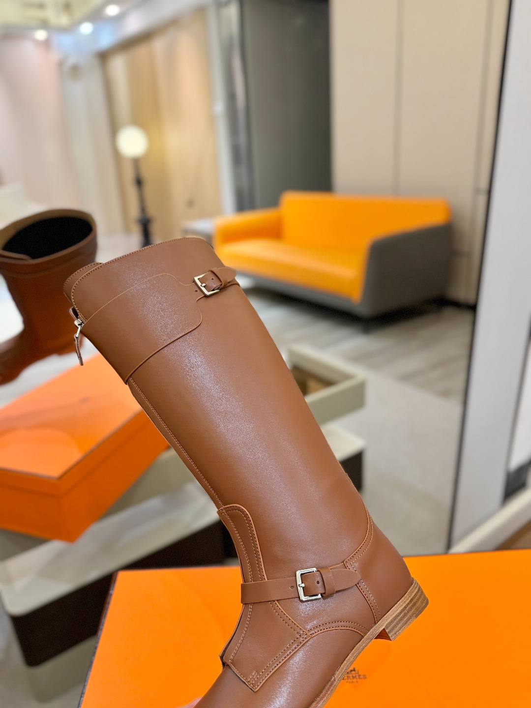 Hermes 🐴 高级 辣妹 爱马仕 justine 小牛皮 圆头套筒 骑士筒靴顶级牛品匠心好货!!经典