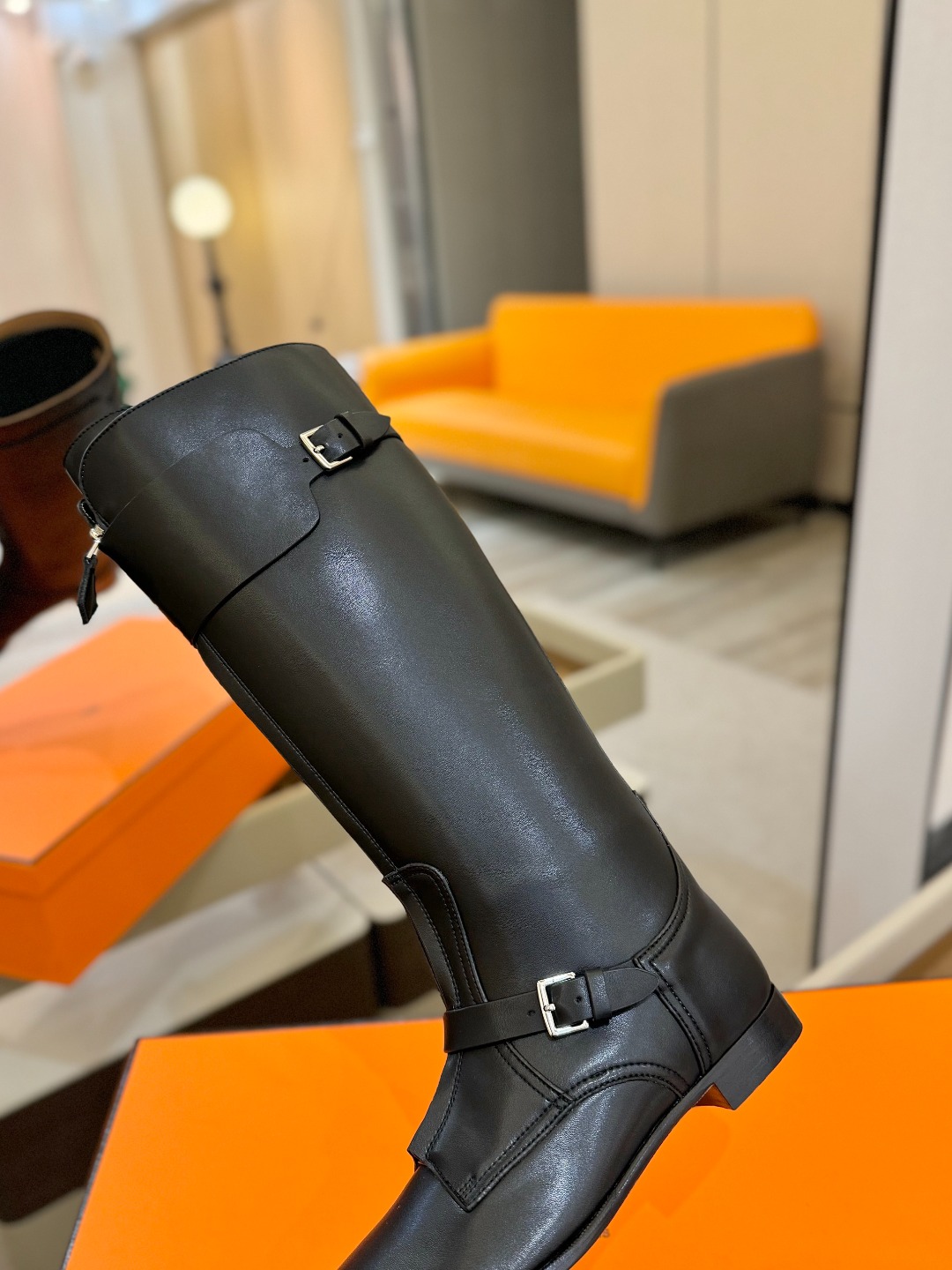 Hermes 🐴 高级 辣妹 爱马仕 justine 小牛皮 圆头套筒 骑士筒靴顶级牛品匠心好货!!经典