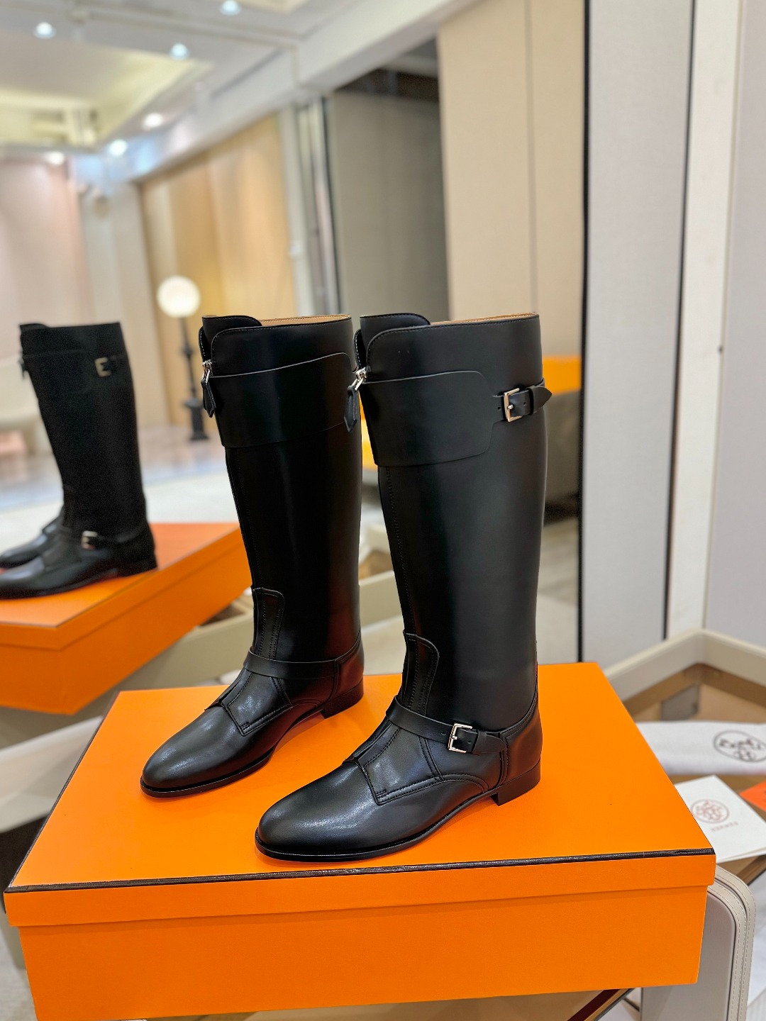 Hermes 🐴 高级 辣妹 爱马仕 justine 小牛皮 圆头套筒 骑士筒靴顶级牛品匠心好货!!经典