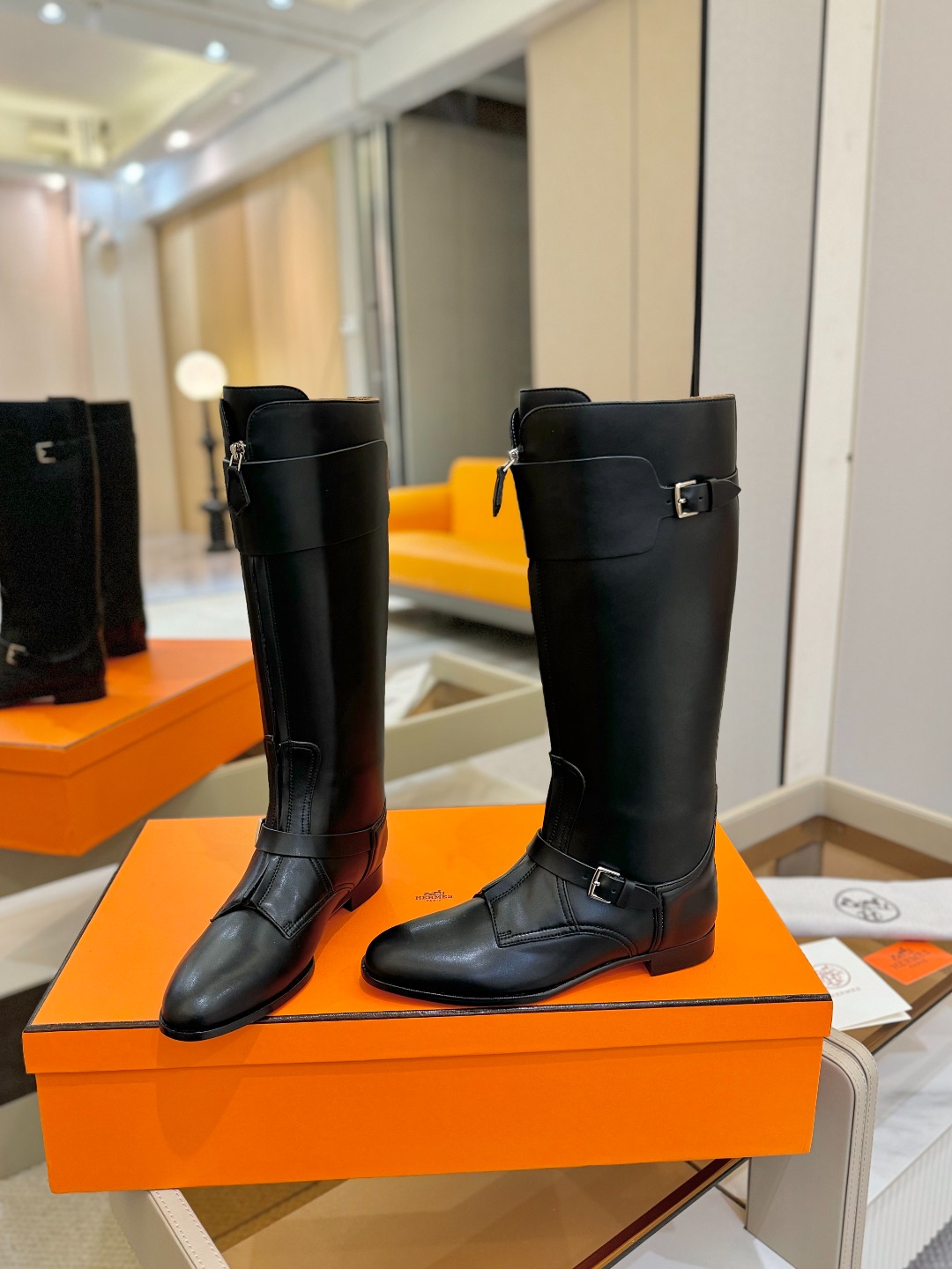 Hermes 🐴 高级 辣妹 爱马仕 justine 小牛皮 圆头套筒 骑士筒靴顶级牛品匠心好货!!经典