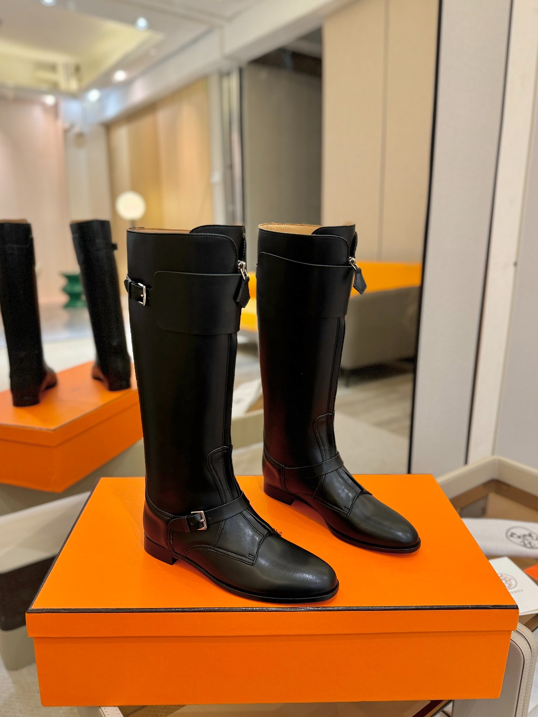 Hermes 🐴 高级 辣妹 爱马仕 justine 小牛皮 圆头套筒 骑士筒靴顶级牛品匠心好货!!经典