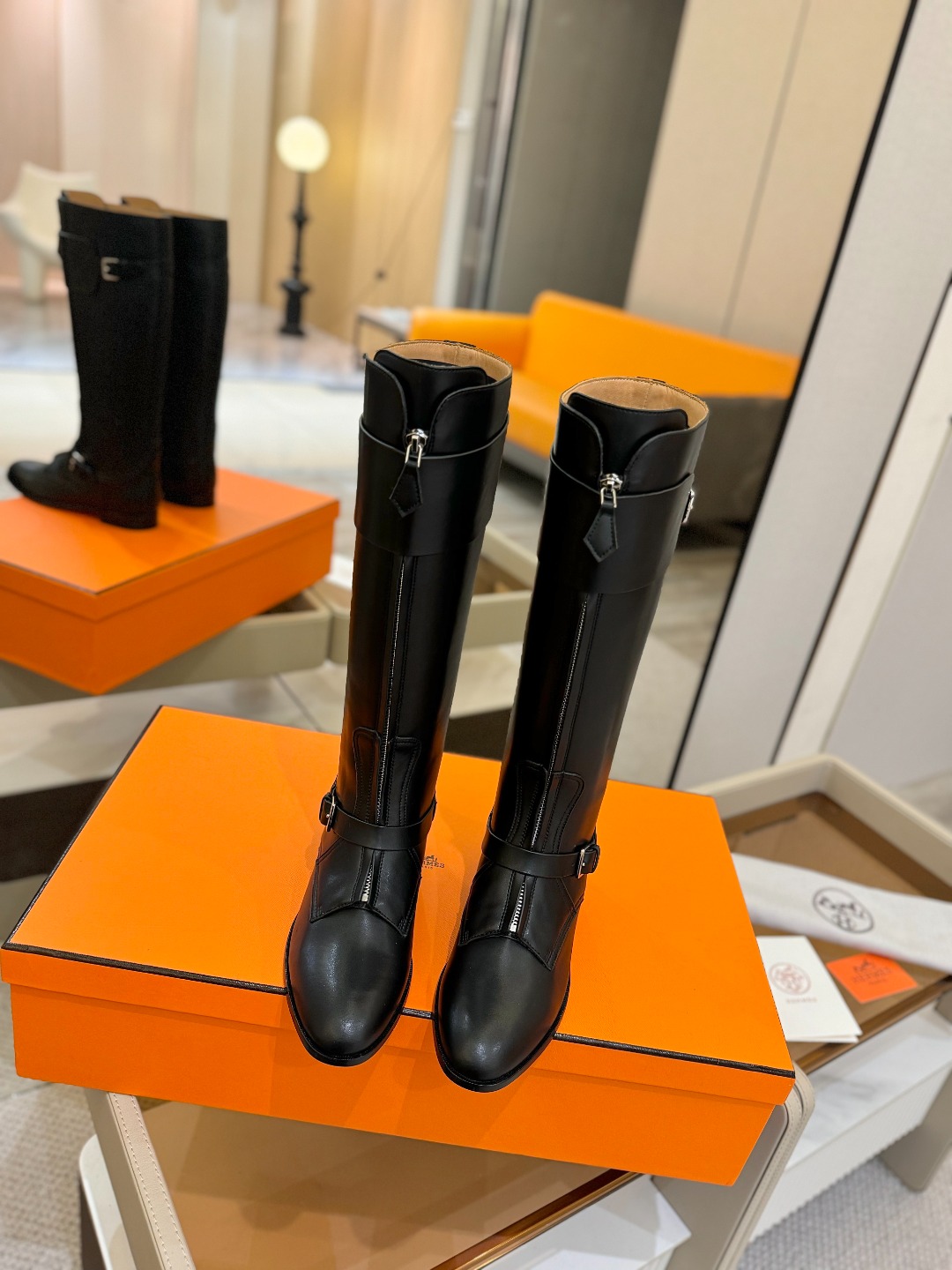 Hermes 🐴 高级 辣妹 爱马仕 justine 小牛皮 圆头套筒 骑士筒靴顶级牛品匠心好货!!经典