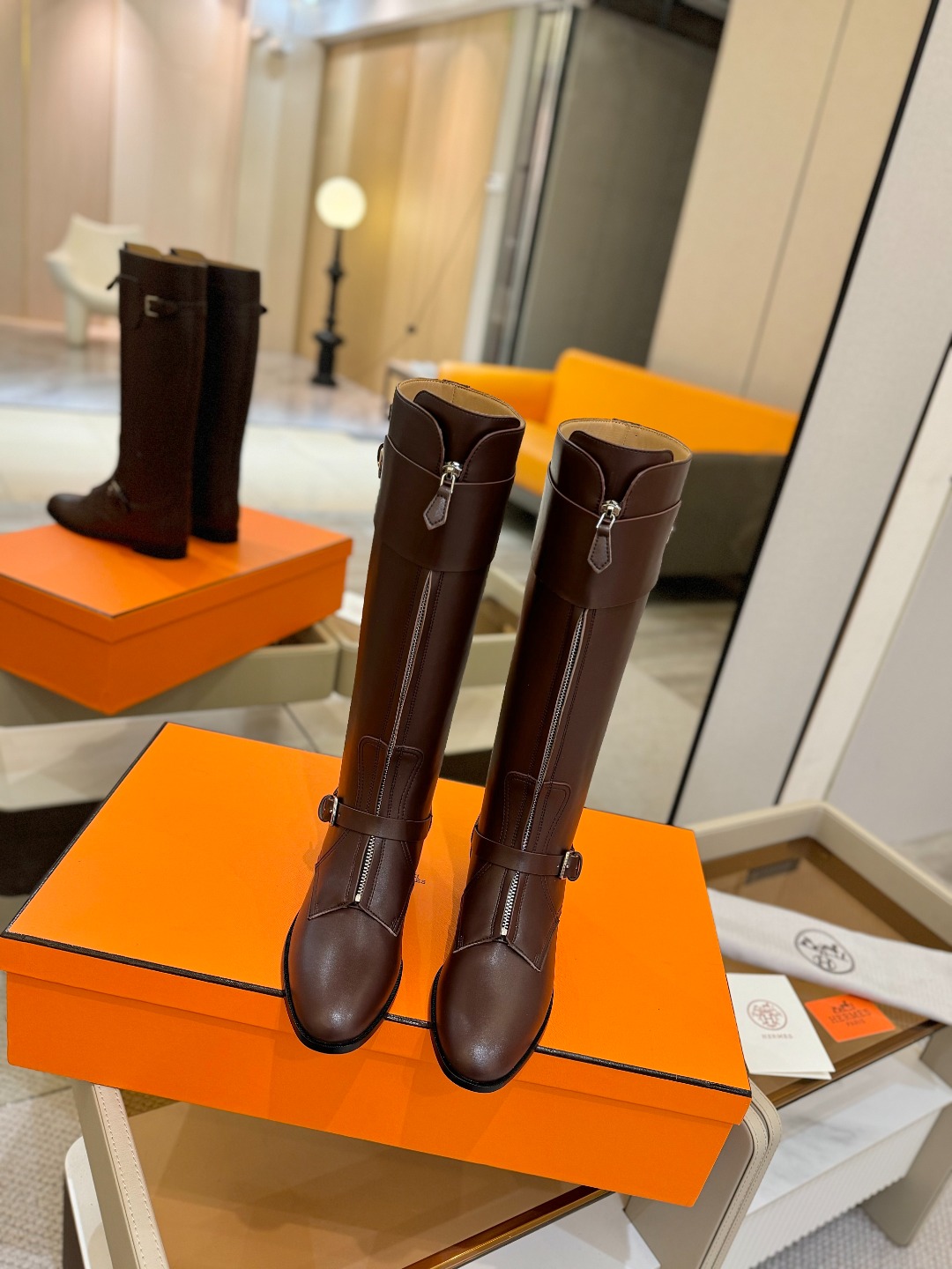 Hermes 🐴 高级 辣妹 爱马仕 justine 小牛皮 圆头套筒 骑士筒靴顶级牛品匠心好货!!经典