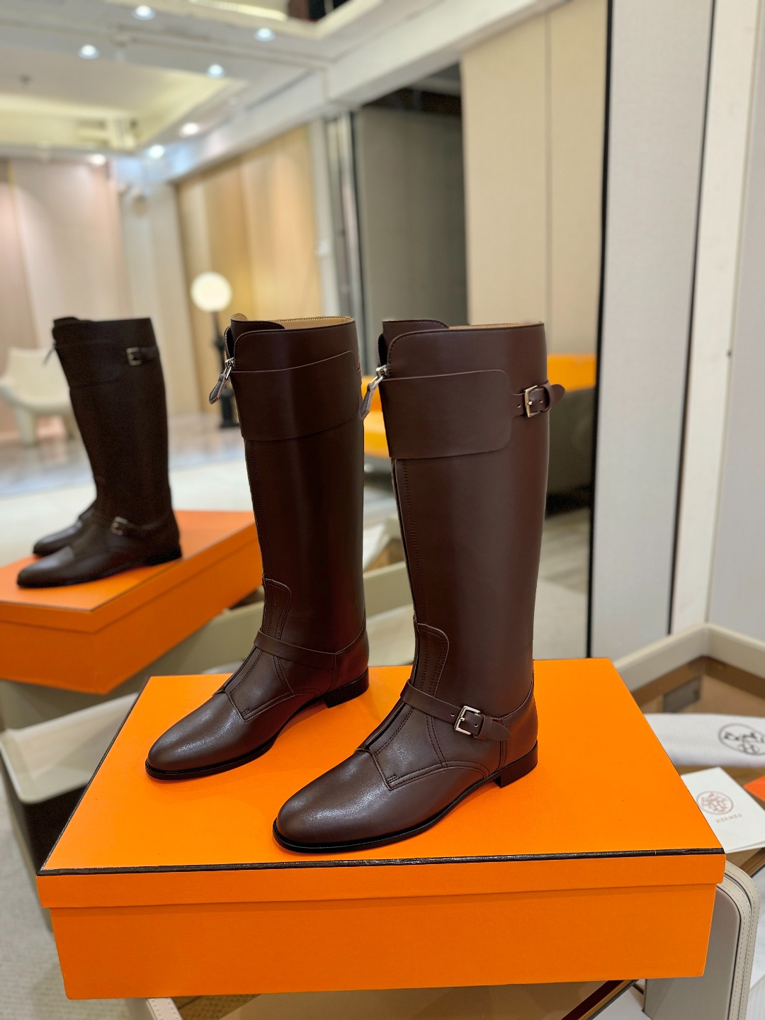 Hermes 🐴 高级 辣妹 爱马仕 justine 小牛皮 圆头套筒 骑士筒靴顶级牛品匠心好货!!经典