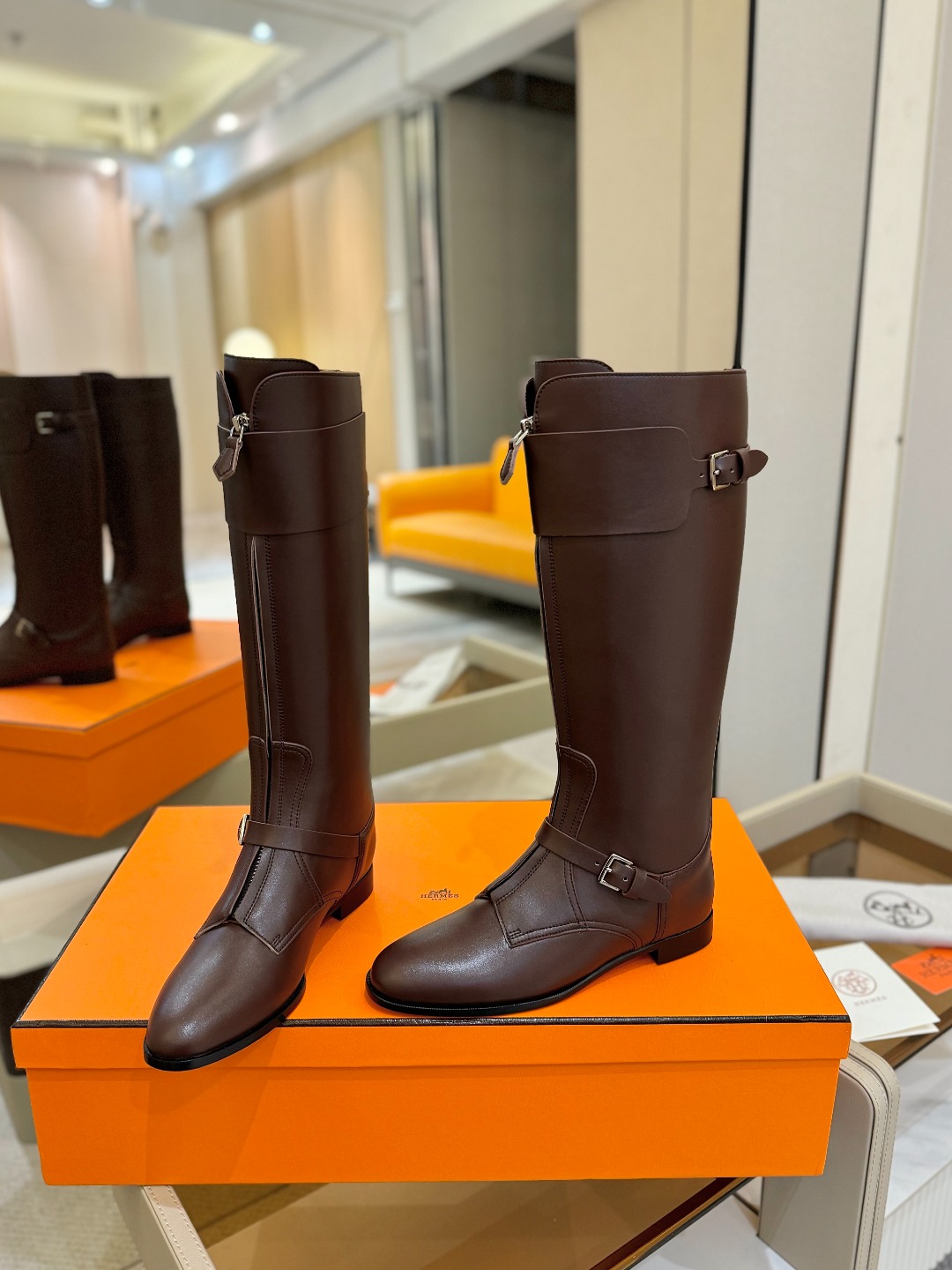 Hermes 🐴 高级 辣妹 爱马仕 justine 小牛皮 圆头套筒 骑士筒靴顶级牛品匠心好货!!经典