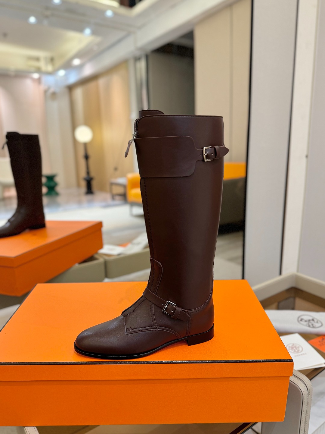 Hermes 🐴 高级 辣妹 爱马仕 justine 小牛皮 圆头套筒 骑士筒靴顶级牛品匠心好货!!经典